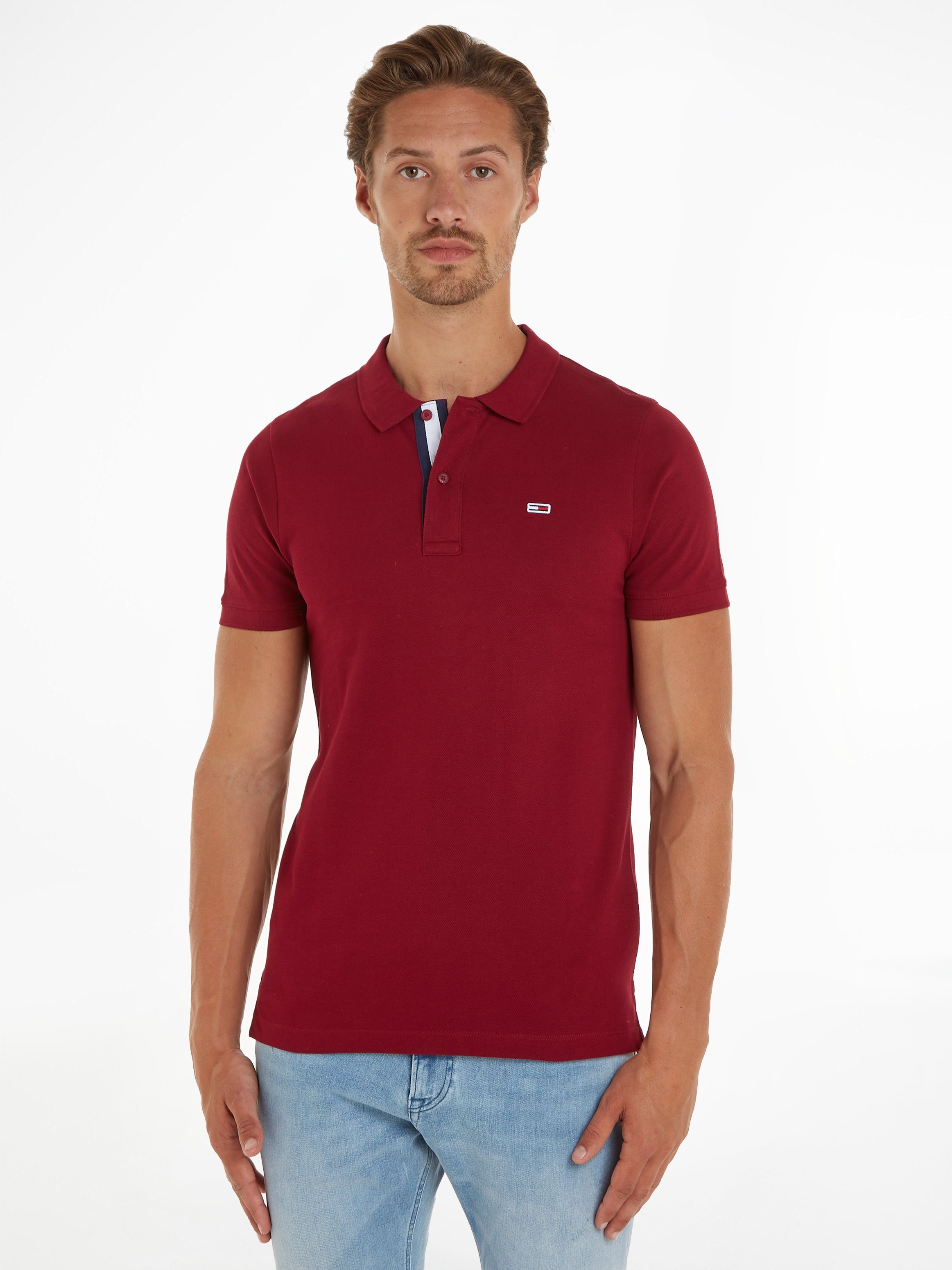 TJM SLIM POLO Jeans PLACKET Poloshirt Rouge Tommy