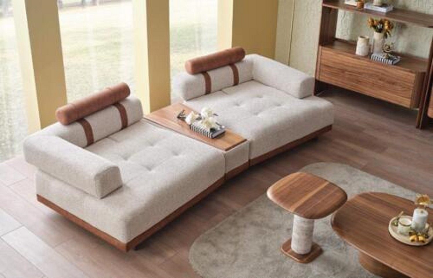 JVmoebel Wohnzimmer-Set Moderne Beige Sofa 3 Sitz Luxus Wohnzimmer Möbel Design Stil Big xxl, (1-St., 3 Sitzer), Made in Europe