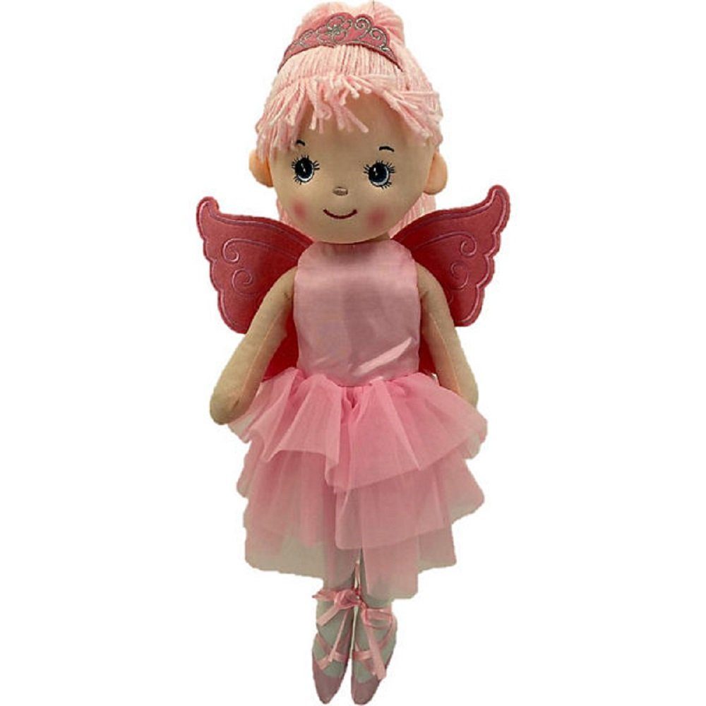 Sweety-Toys Stoffpuppe Sweety Toys 13289 Stoffpuppe Ballerina Fee Plüschtier Prinzessin 50 cm rosa mit Krone