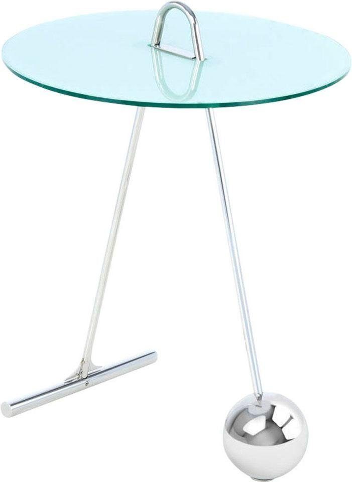 Kayoom Beistelltisch Pendulum 525, mit runder Tischplatte (1-St), Marmoroptik, Gestell im Pendel-Design, praktisch tragbar