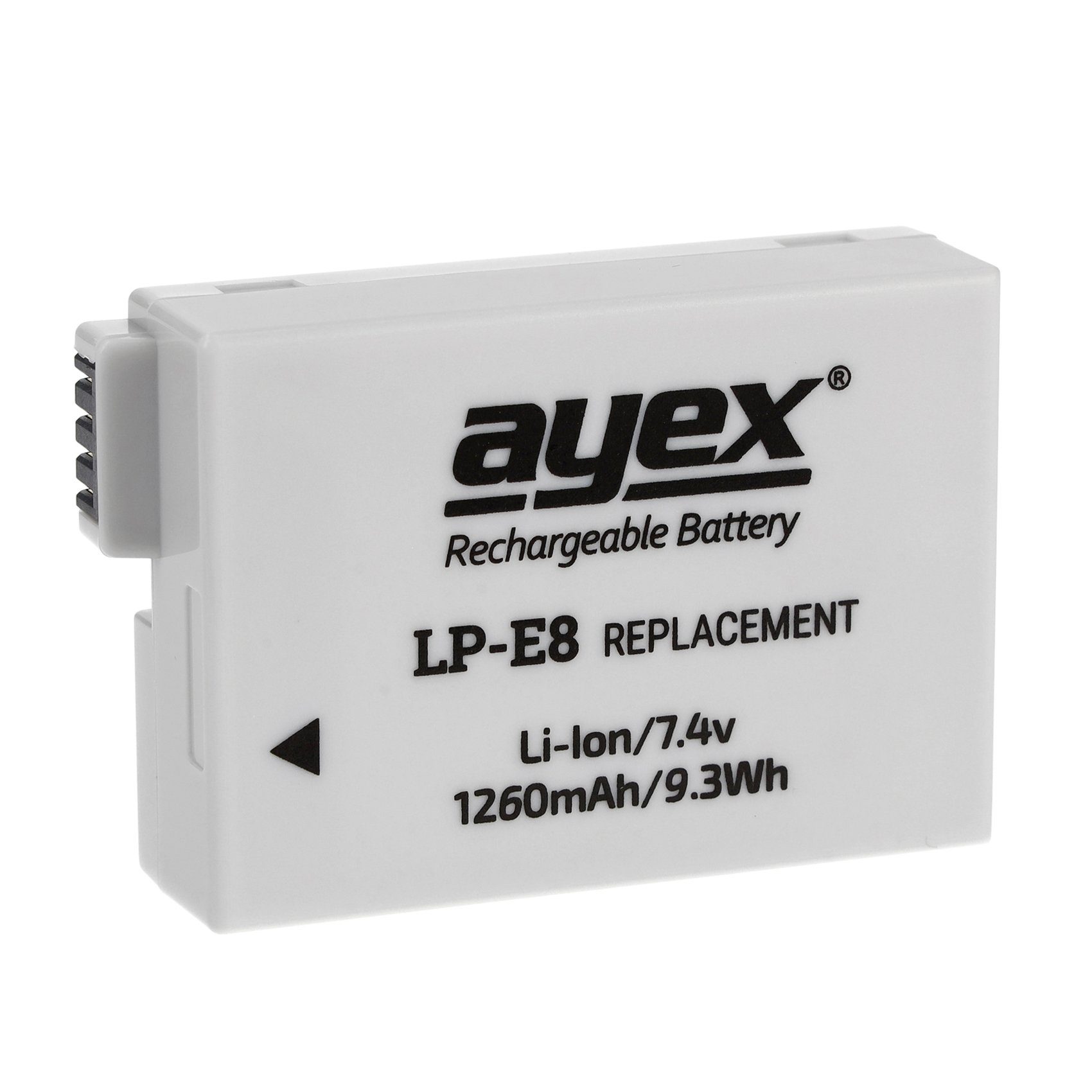 ayex LP-E8 Li-Ion-Akku für z.B. EOS Canon für langlebig Kamera-Akku Leistungsstark