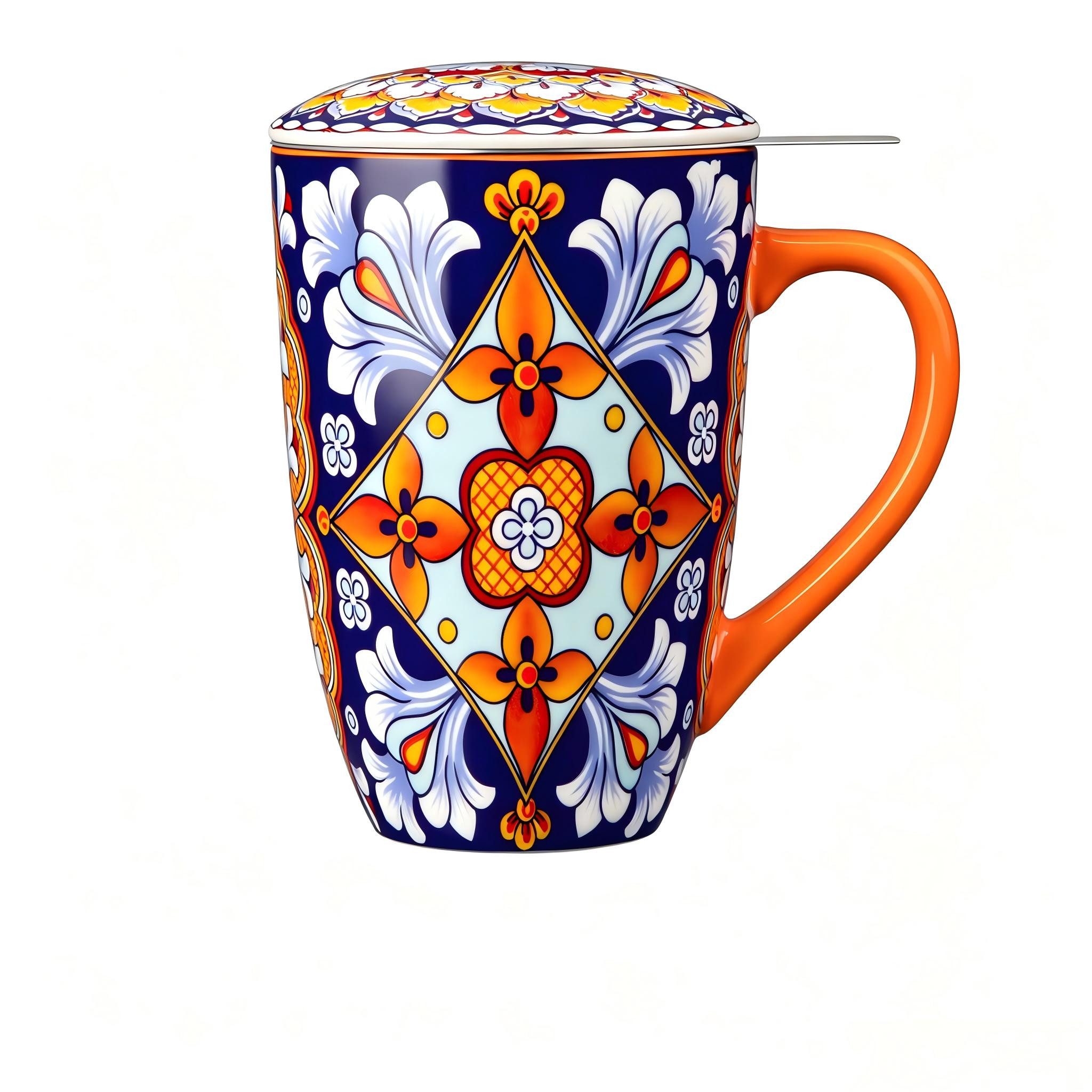 vancasso Becher Porzellan Teebecher Set mit abnehmbarem Siebeinsatz, Deckel, 1-tlg., Porzellan