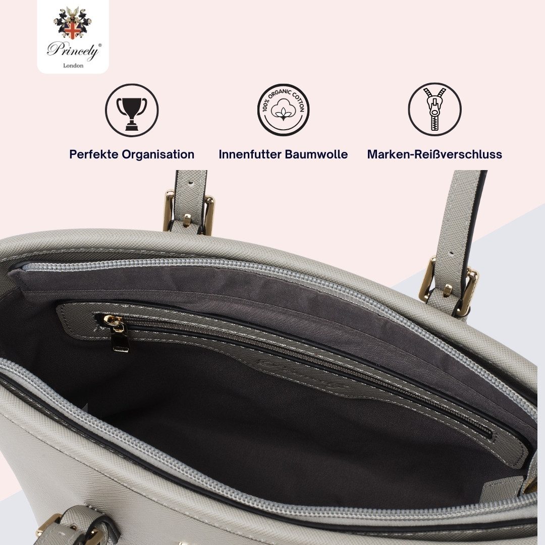 Princely London Handtasche Beverly Small - Handtasche - Kleine Shopper-Tasche mit Schultergurt – Bild 3 von 5