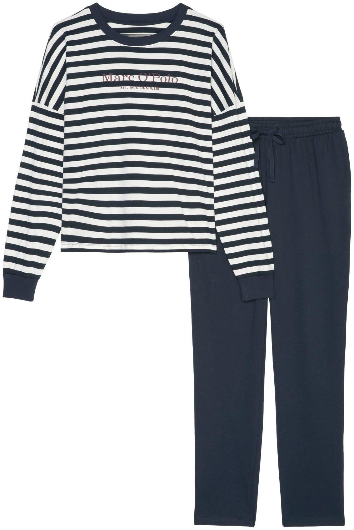 Marc O'Polo Pyjama Mix & Match Cotton-Woven (Set, 2 tlg) mit Logoschriftzug günstig online kaufen