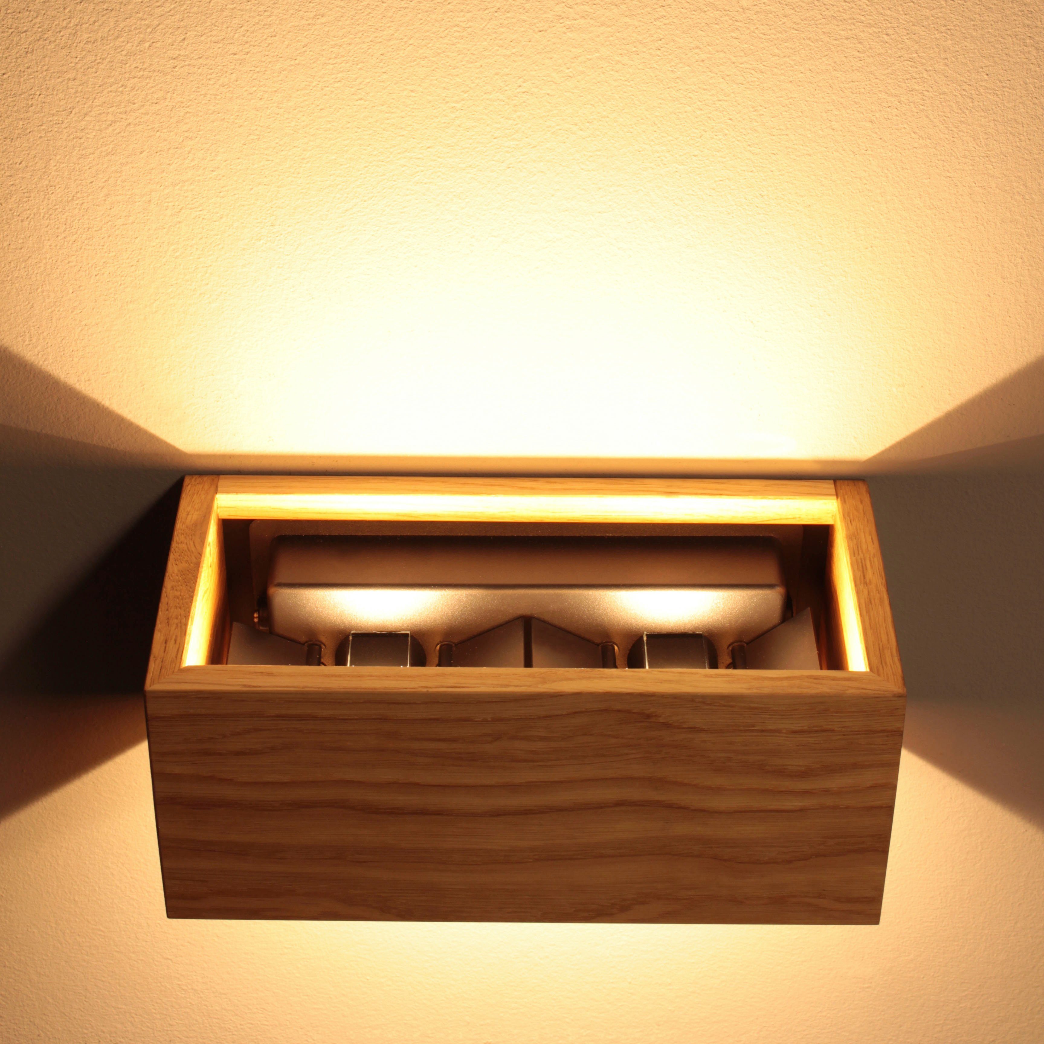 Wandleuchte FISCHER fest & integriert, Shine-Wood, HONSEL LED LED langlebige