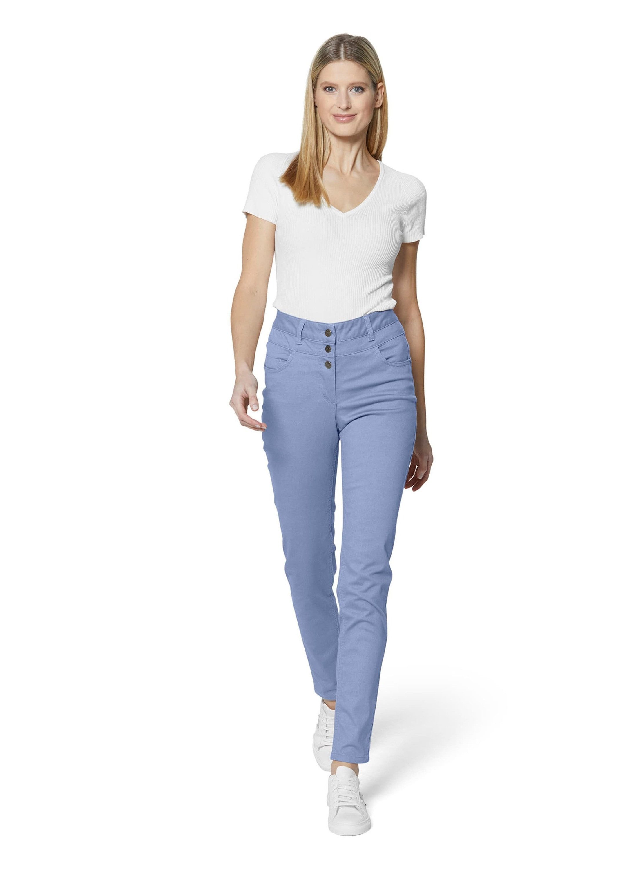 MADELEINE Gerade Jeans Highwaist-Jeans aus Power-Stretch