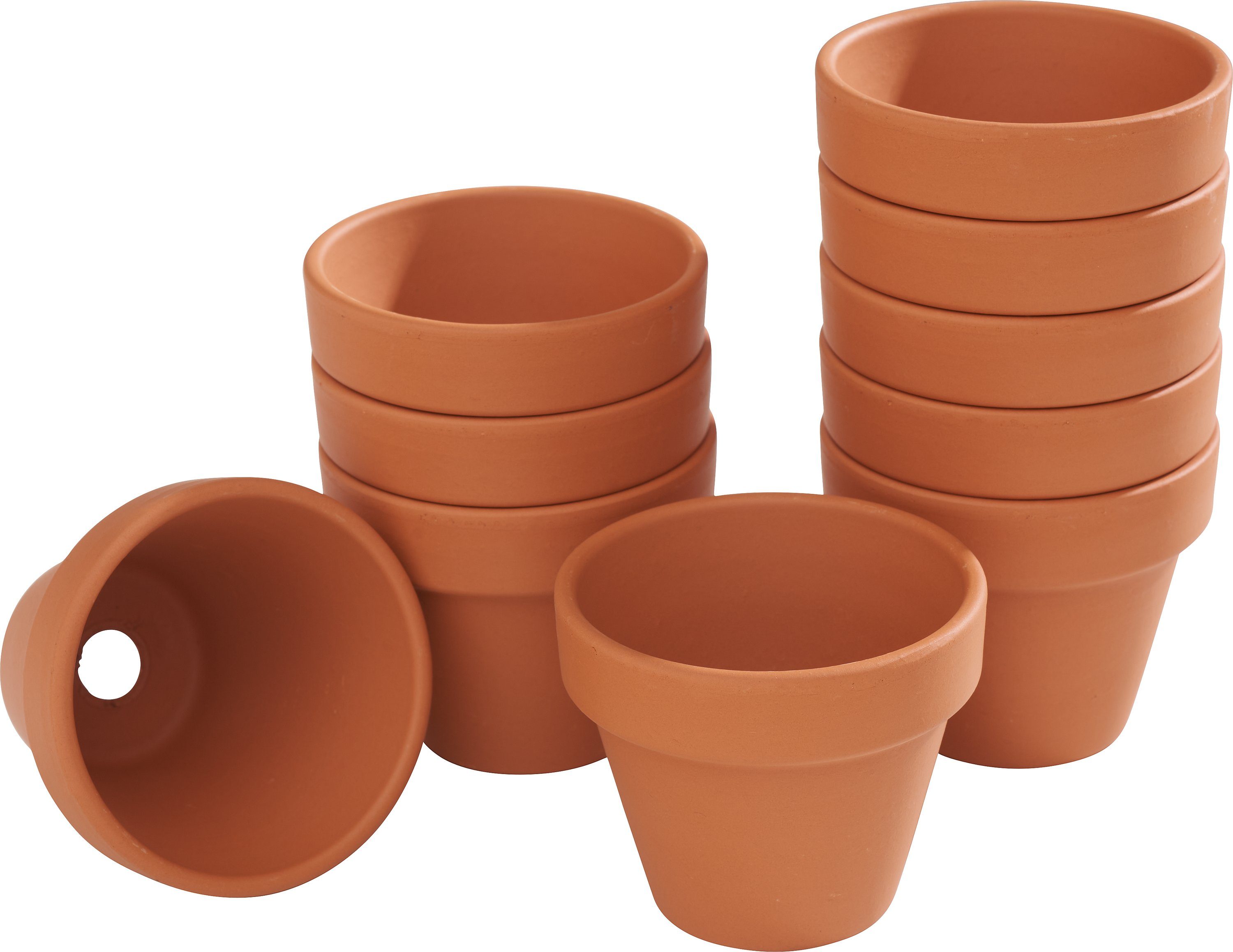 VBS Blumentopf Terrakotta, Verschiedene Größen zur Auswahl, unglasiert