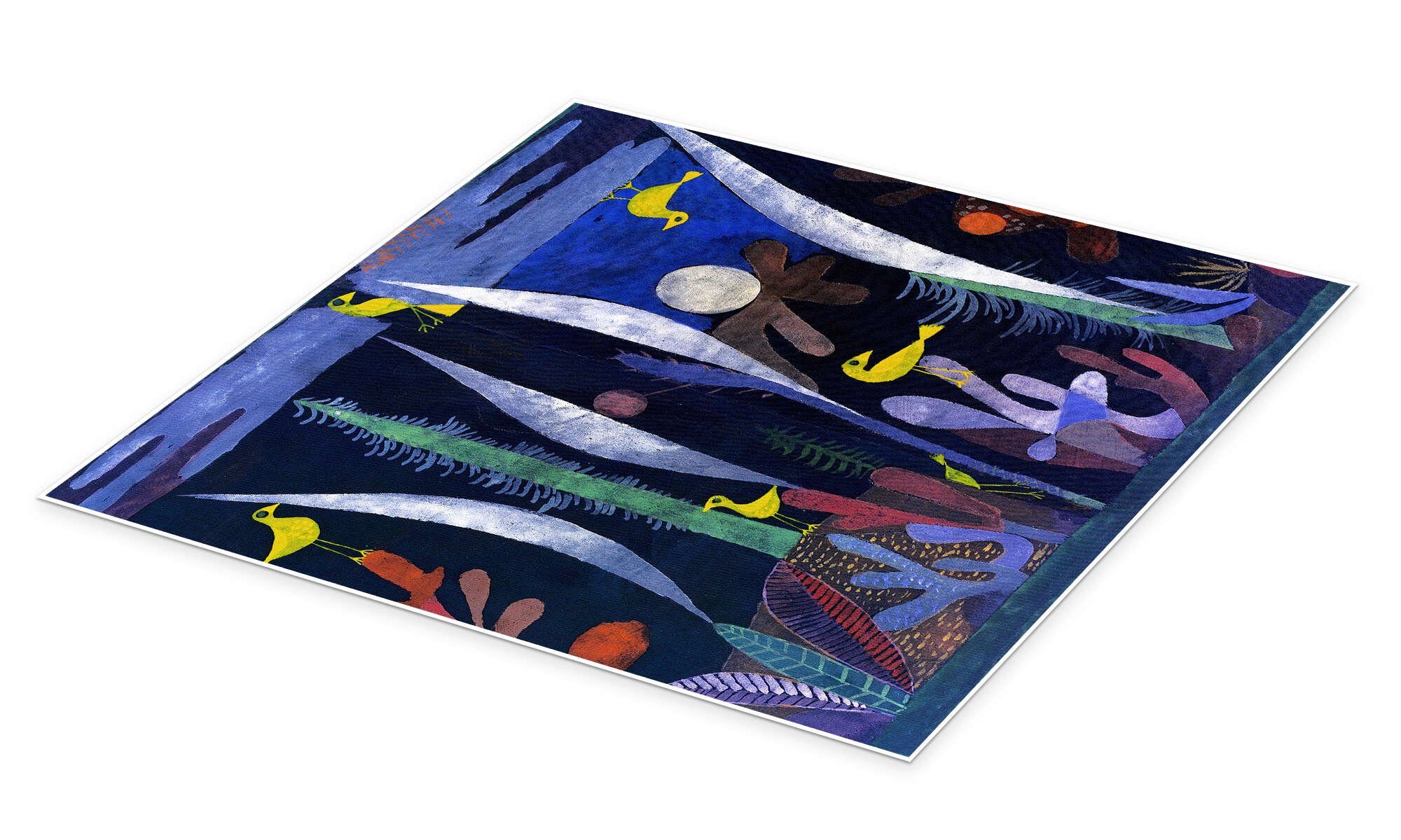 Posterlounge Wandbild Landschaft mit gelben Vögeln, Paul Klee, erhältlich als Poster, Leinwandbild, Wandsticker oder Acrylglasbild