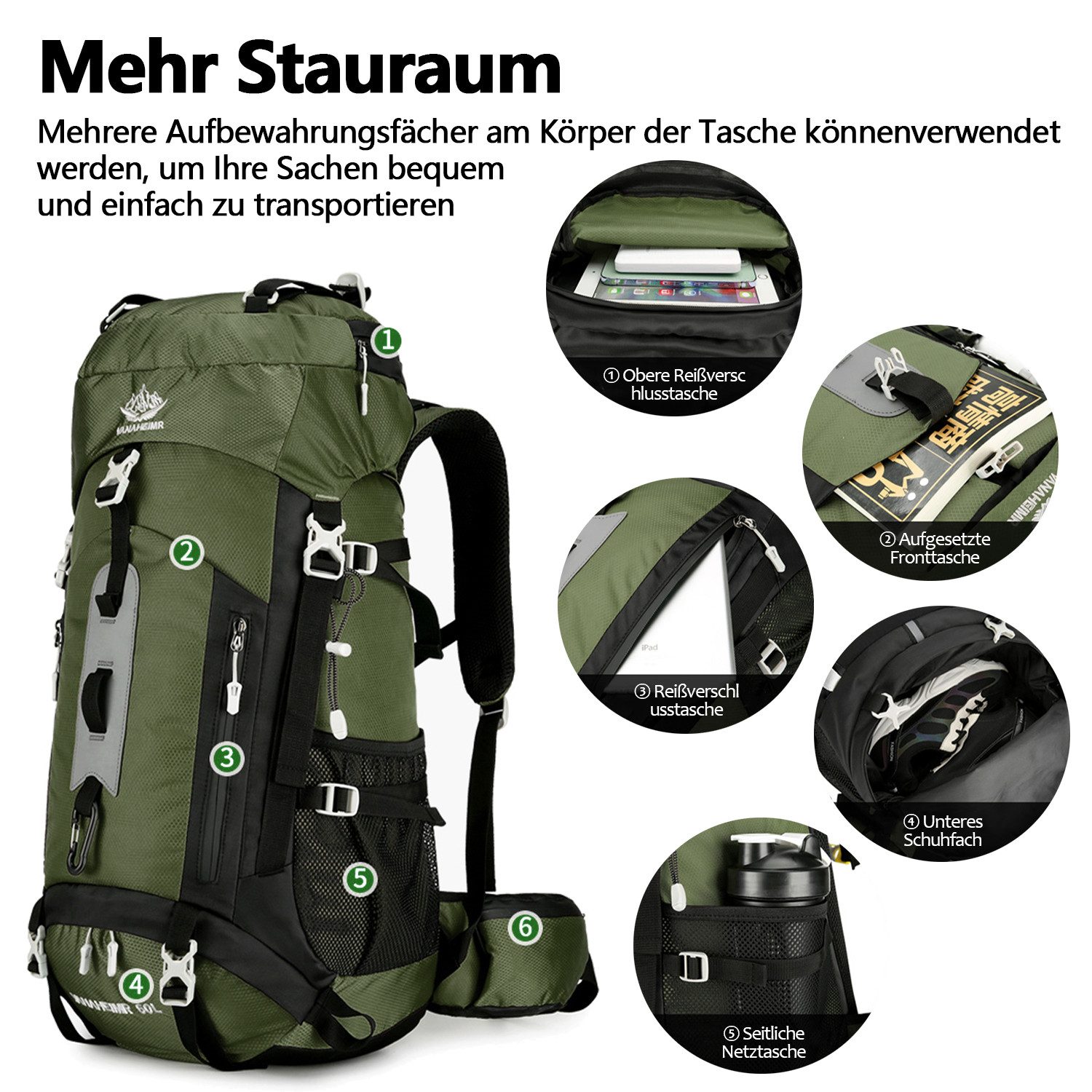 ZEUOPQ Wanderrucksack 18,49 Gallonen/70 Liter Wasserdichter günstig online kaufen
