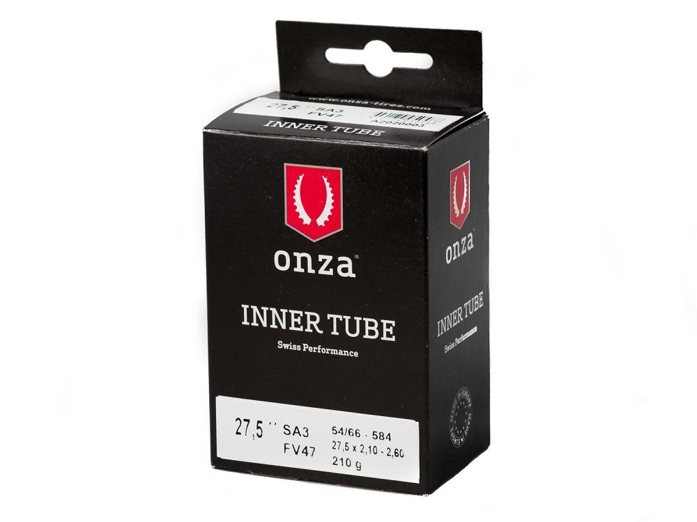 Fahrradschlauch Onza Tires Tube SA3, 2.10-2.60, 0.9mm, Presta FV47mm, black, 650B