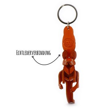 Monkimau Schlüsselanhänger Australien Känguru Schlüsselanhänger Leder Tier Figur (Packung)