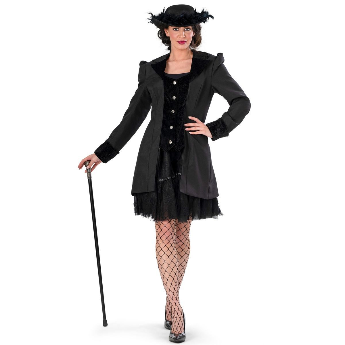Funny Fashion Kostüm Gothic Jacke Schwarz für Damen Barock günstig online kaufen