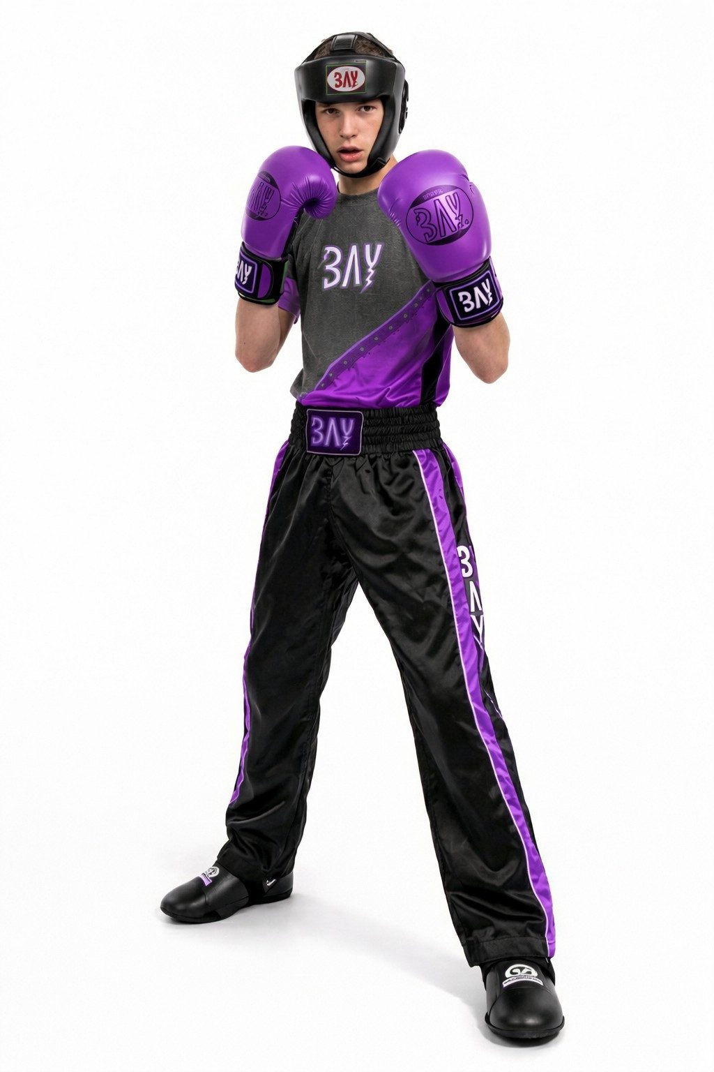 BAY-Sports Boxhandschuhe Future stabil & komfortabel für Boxen, Kickboxen, MMA & Sparring lila (Paar), 8, 10 und 12 Unzen, besonders stabil und komfortabel