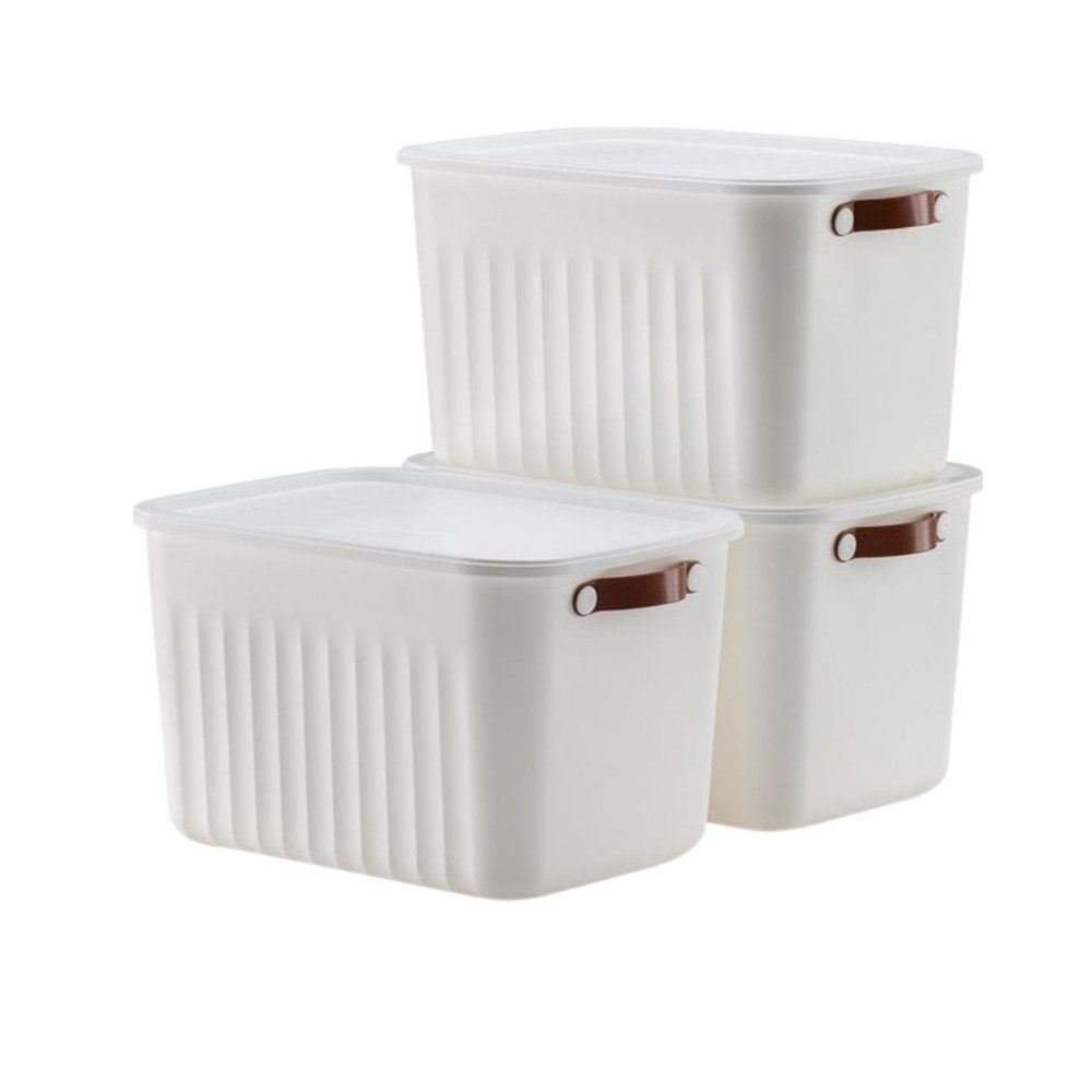 Luxury Bites Aufbewahrungsbox mit Deckel, 20L-15L -10L BPA-freie Kunststoff, nestbar und stapelbar (6 Farben, 9 Farbkombiationen, 3er Set)