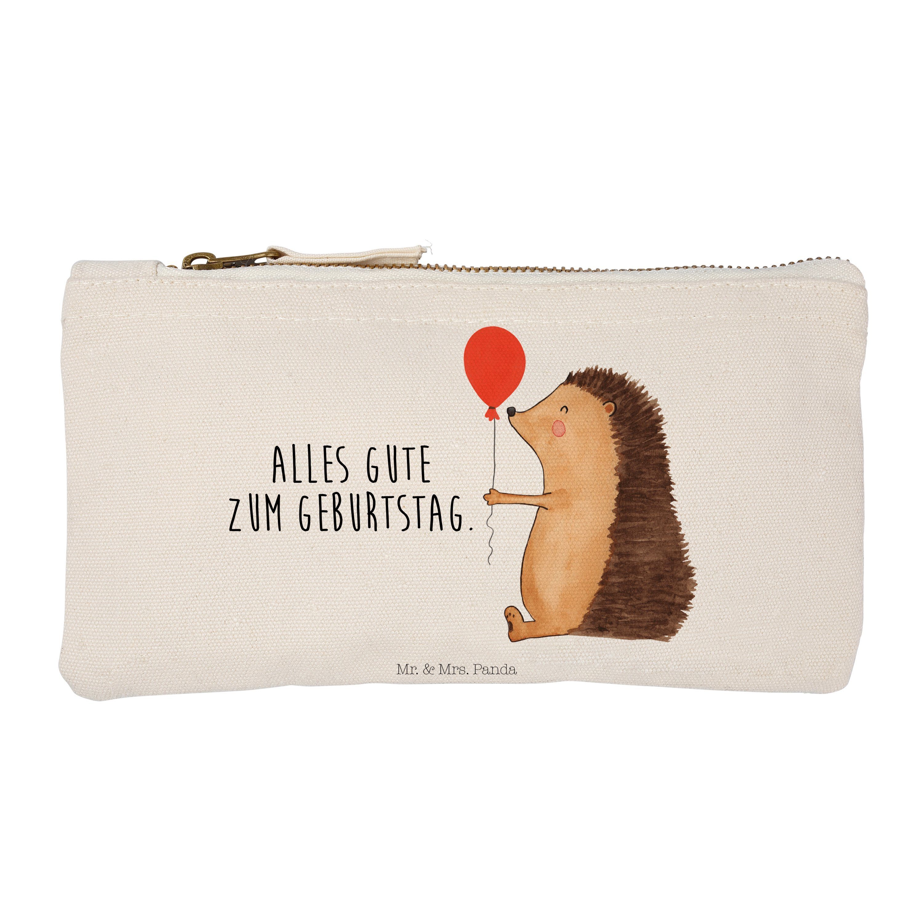 Mr. & mit - Birthday, Mrs. Weiß (1-tlg) - Happy Kosmetiktasche Luftballon Igel Sprüch Geschenk, Panda lustige