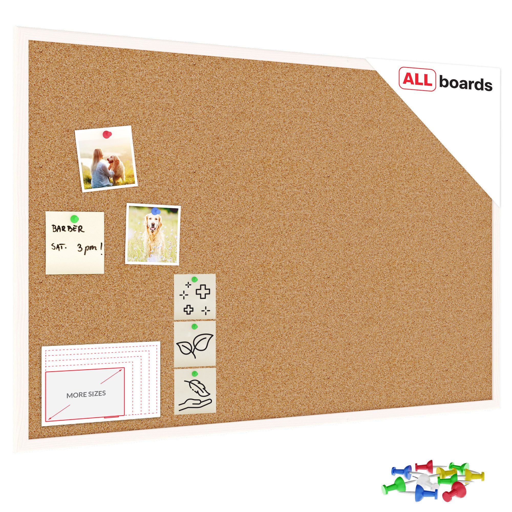 ALLboards Pinnwand ALLboards Pinnwand mit Farbigem Holz Rahmen Korktafel günstig online kaufen