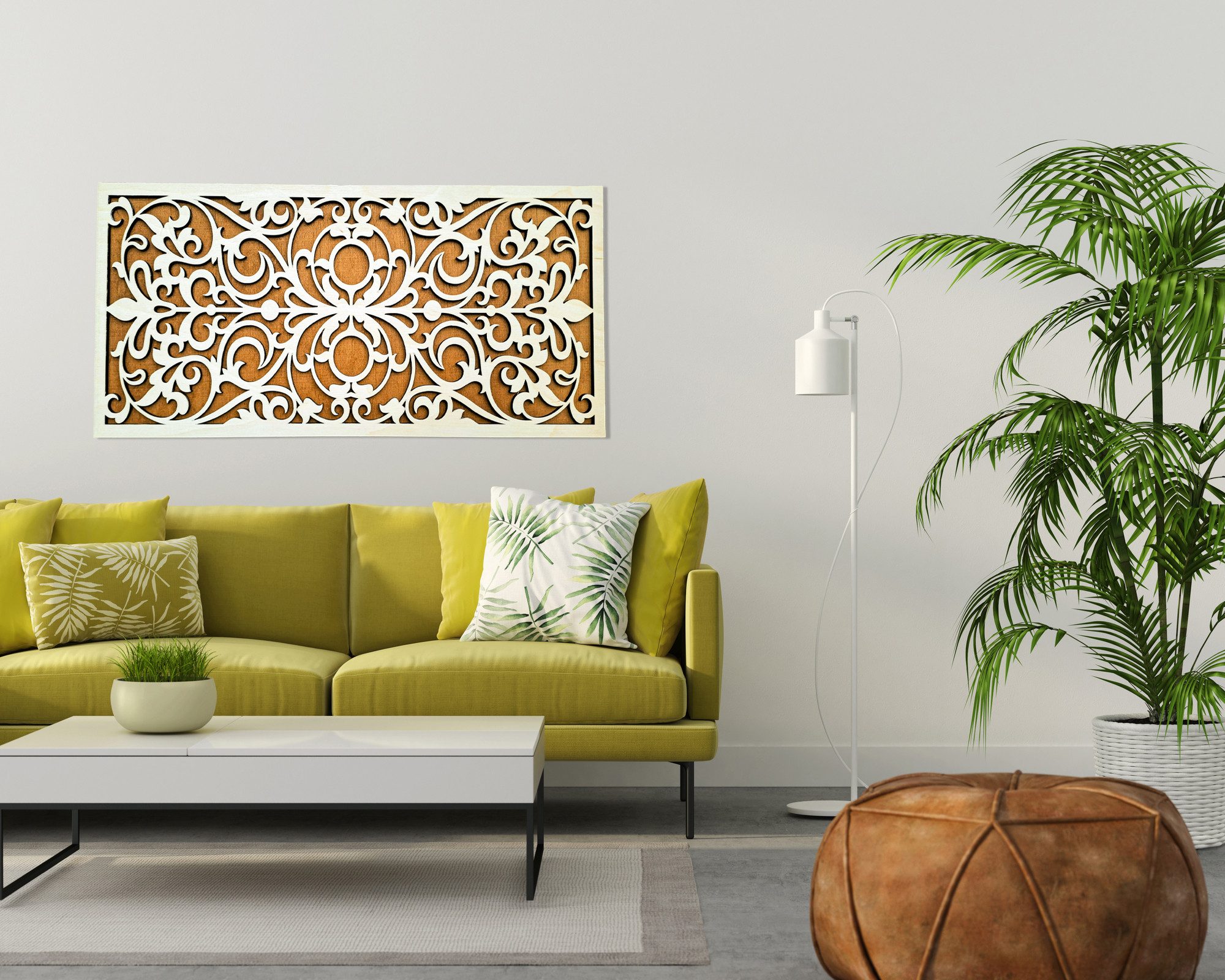 ORNAMENTI Wanddekoobjekt 3D WANDDEKO, hingucker, grosse moderne boho Ornament, Holz,2 Schichten (moderne Deko Anhanger, Wandsculptur, Holzbild, geschnitz Wandrelief, stilvolle Wanddekoration, Wandpaneel, Ornament, hingucker Wanddeko), Verzierung fur Zuhause, Wohnzimmer, Schlafzimmer, Wandkunst, 5 Größen
