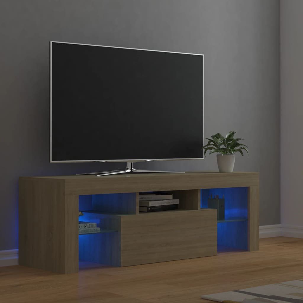 vidaXL TV-Schrank TV-Schrank mit LED-Leuchten Sonoma-Eiche 120x35x40 cm (1-St) Sonoma Eiche