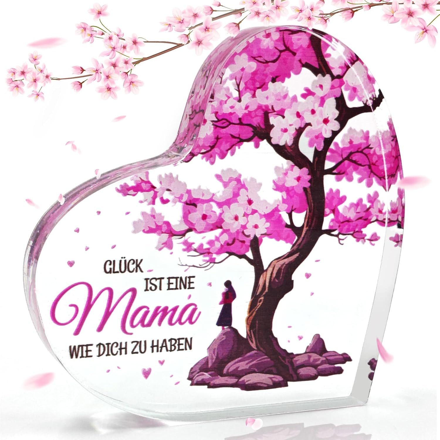 FELIXLEO Afrikafigur Geschenk für Mama Muttertagsgeschenk Herz Acrylplatte Geburtstag (1 St)