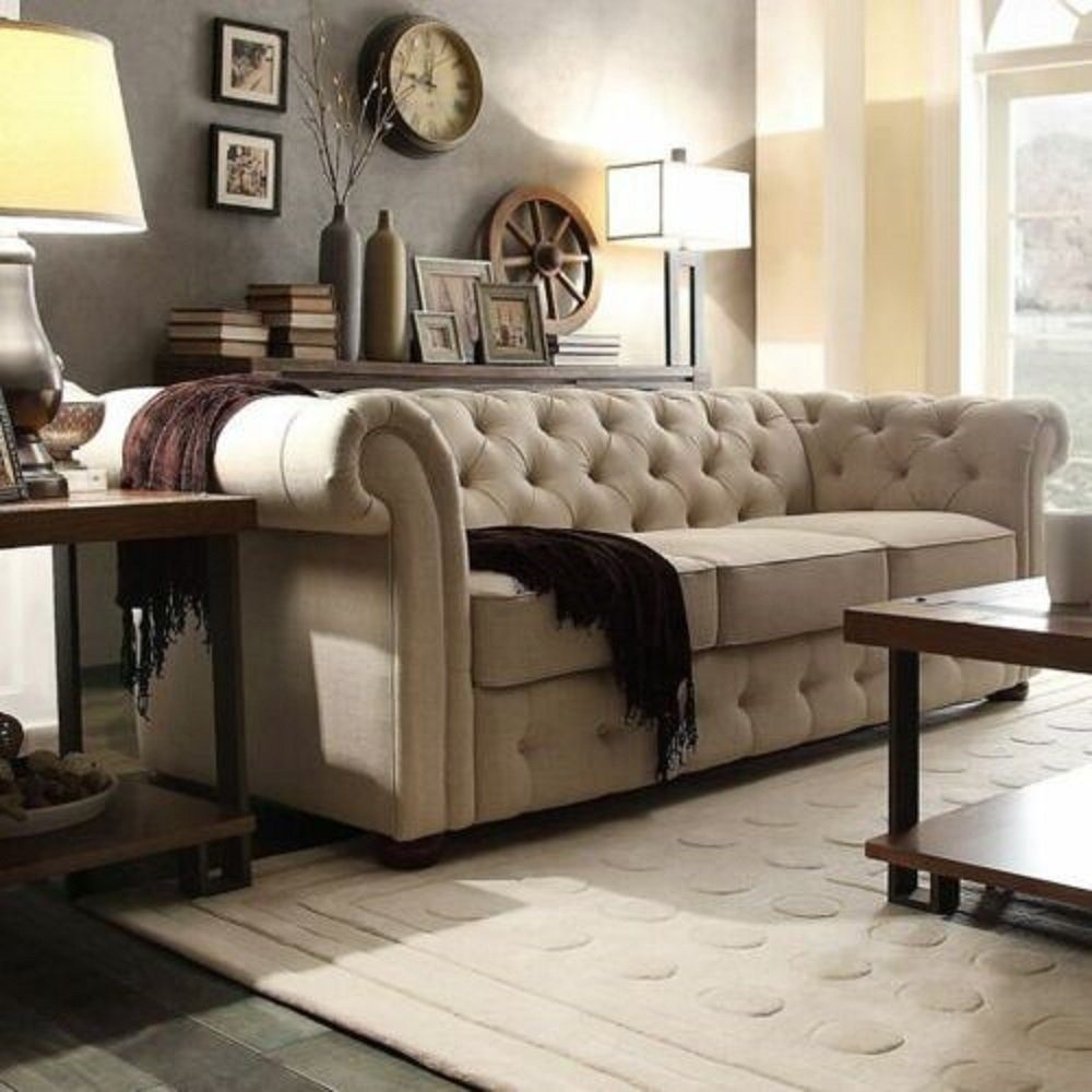 JVmoebel Couch Design Sofa Chesterfield Sofa Textil Polster Luxus