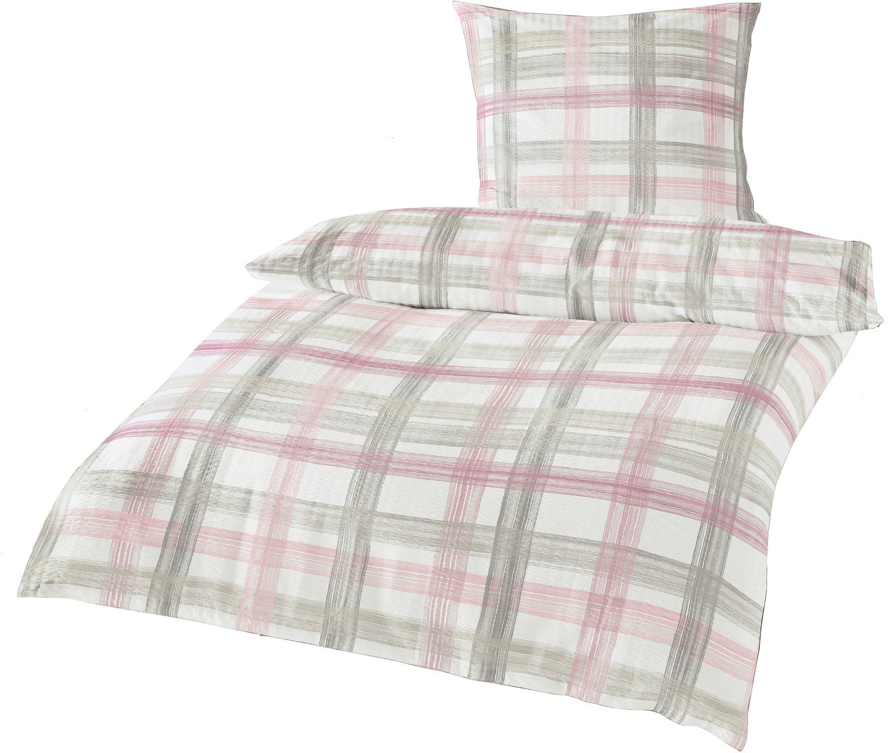 BIERBAUM Bettwäsche Mimi, Seersucker, 2 teilig, mit grafischem Muster