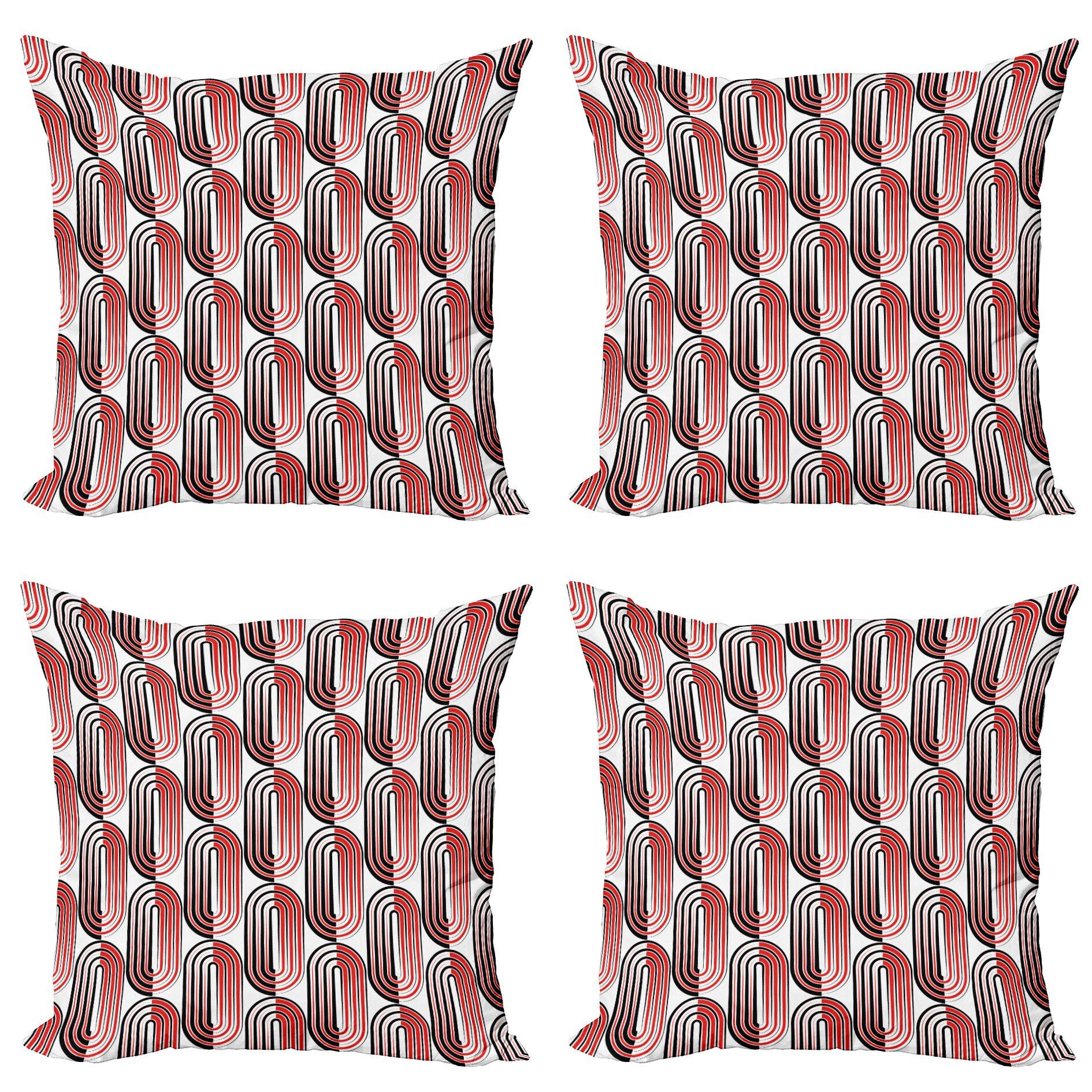 Kissenbezüge Modern rot Abstrakte Curves Doppelseitiger Abakuhaus Accent Stück), Ellipse Digitaldruck, (4