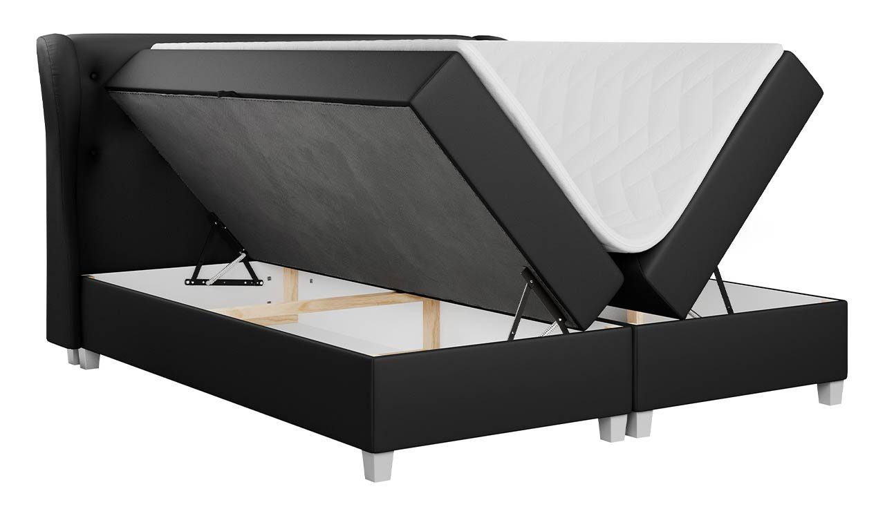 mit KARAT, Bed MÖBEL Boxspringbett MKS Multipocket-Matratze Deko - Doppelbett