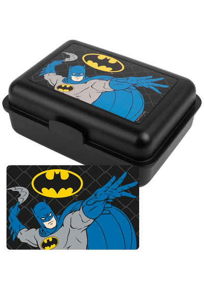 United Labels® Lunchbox DC Comics Batman Brotdose - mit Trennwand Schwarz, Kunststoff (PP)