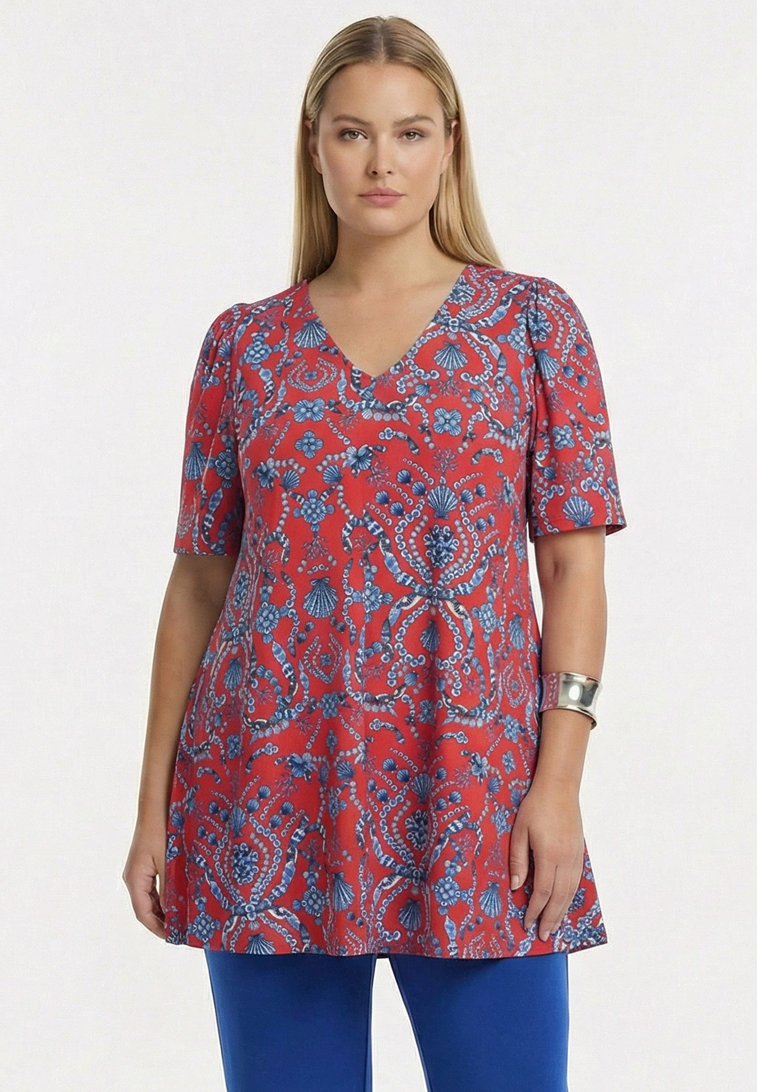 YOEK Tunika Damen Tunika mit Kurzarm