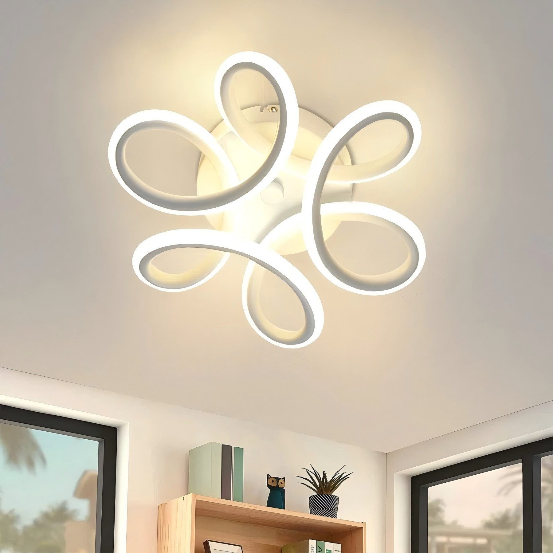 ZMH LED Deckenleuchte Geometrie Design Schwarz/Weiß Deckenlampe Modern Whon günstig online kaufen