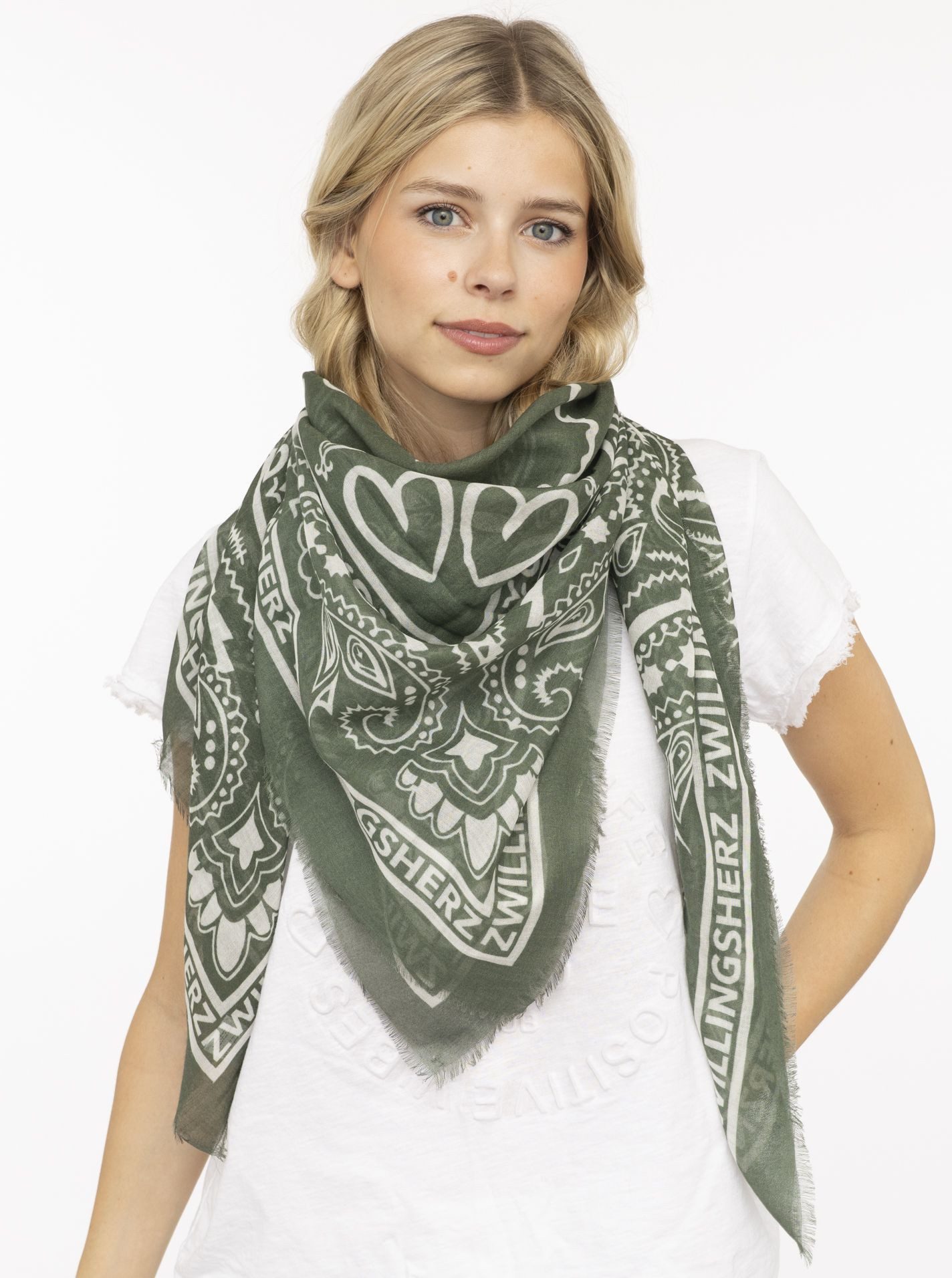 Zwillingsherz Modetuch "Paisley Pattern", Paisley Muster, Fransenabschlüsse rundum, leichtes Material