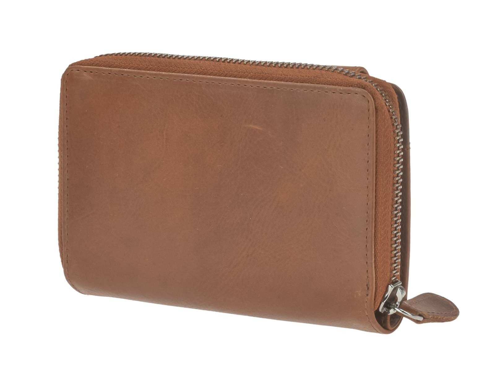 Greenburry Geldbörse "Newport" Leder Reißverschlussbörse (oA), Lederbörse, Damenbörse, Portemonnaie