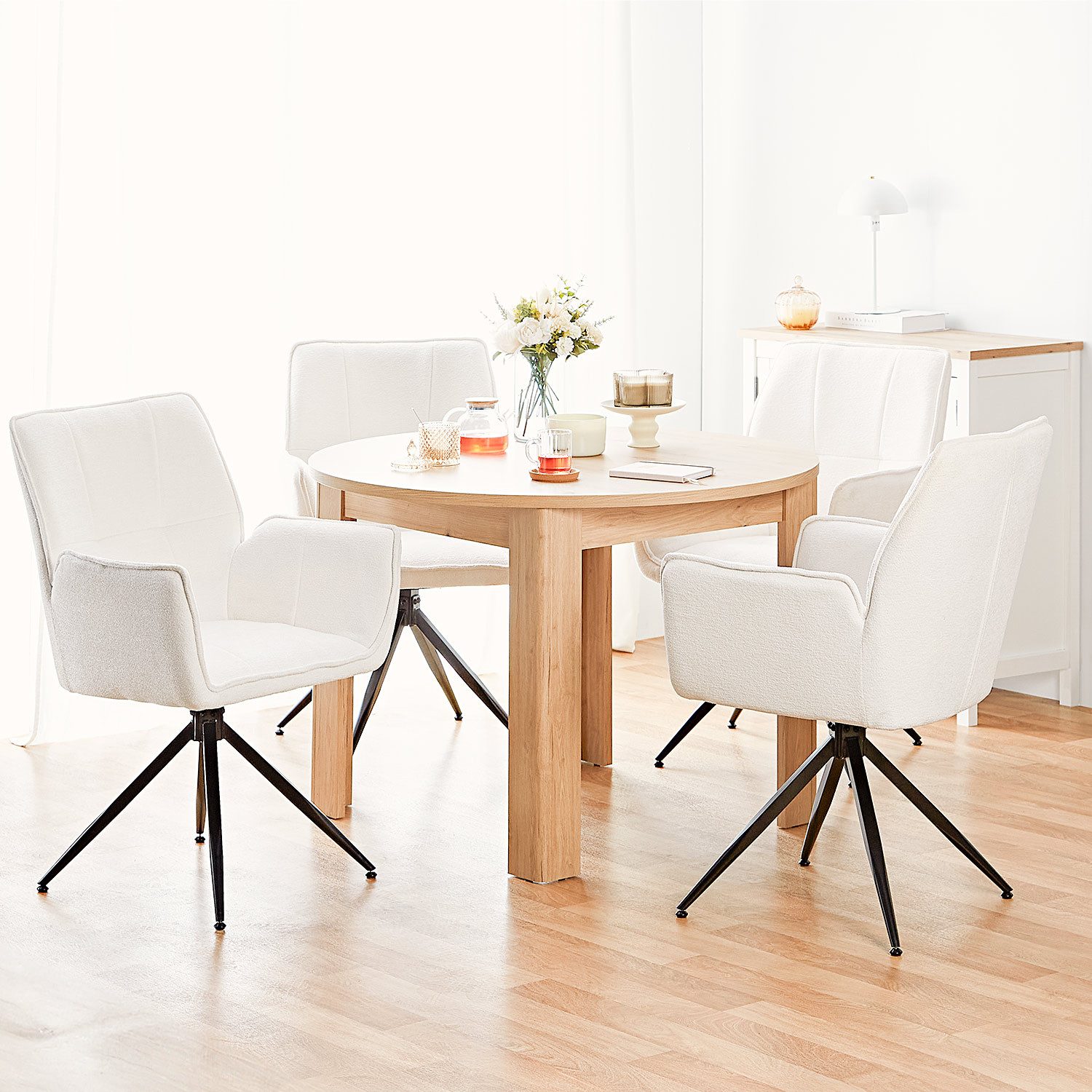 Homestyle4u Esstisch rund 106 cm Esszimmertisch günstig online kaufen
