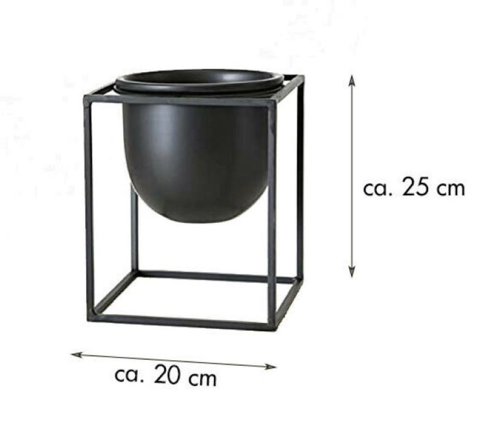 Thumbnail - BOLTZE Übertopf Pflanzentopf Kumbo Metall schwarz H 25 x B 20 cm Design Pflanzen