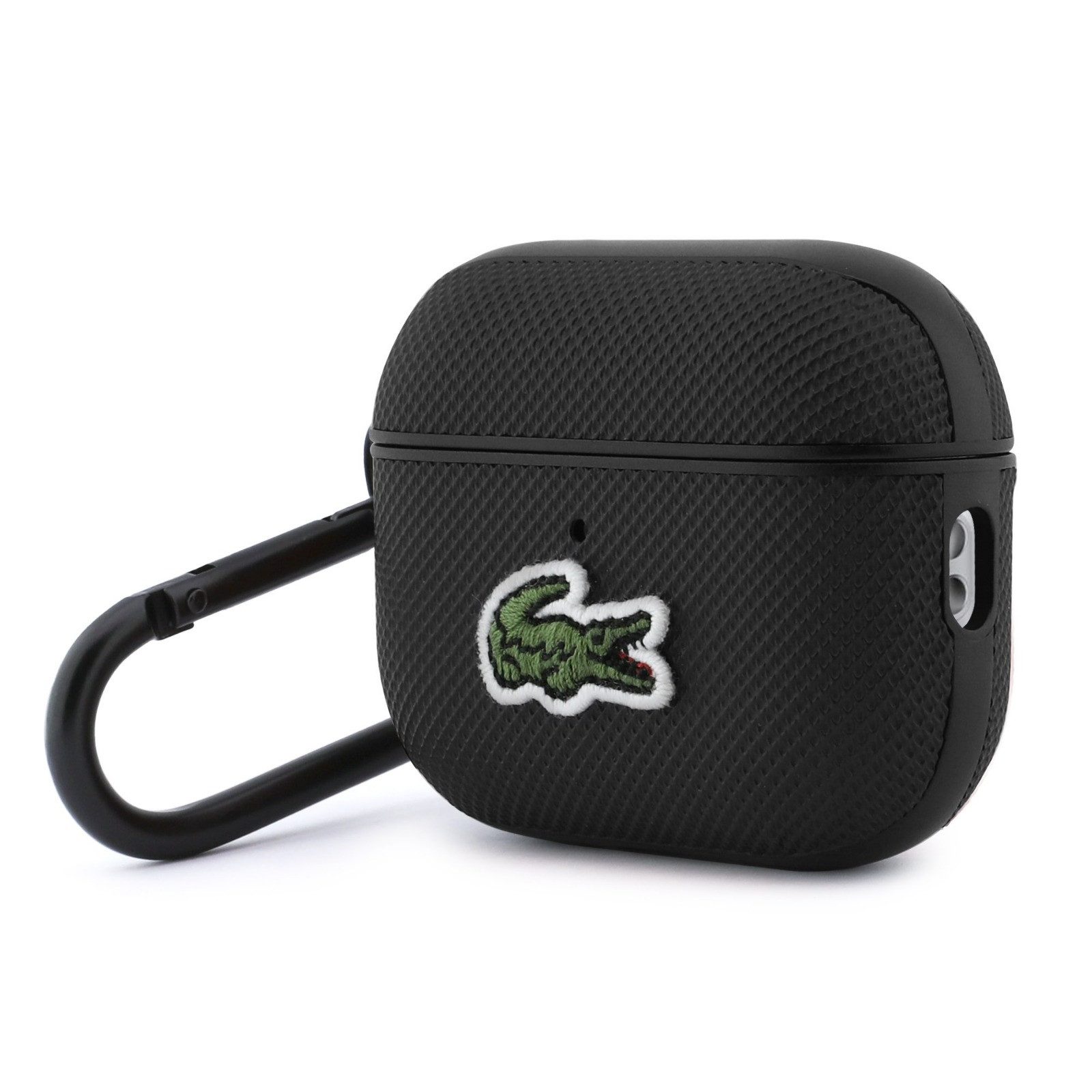 Lacoste Kopfhörer-Schutzhülle Case AirPods Pro 3 schwarz Logo Krokodil grün mit Karabiner