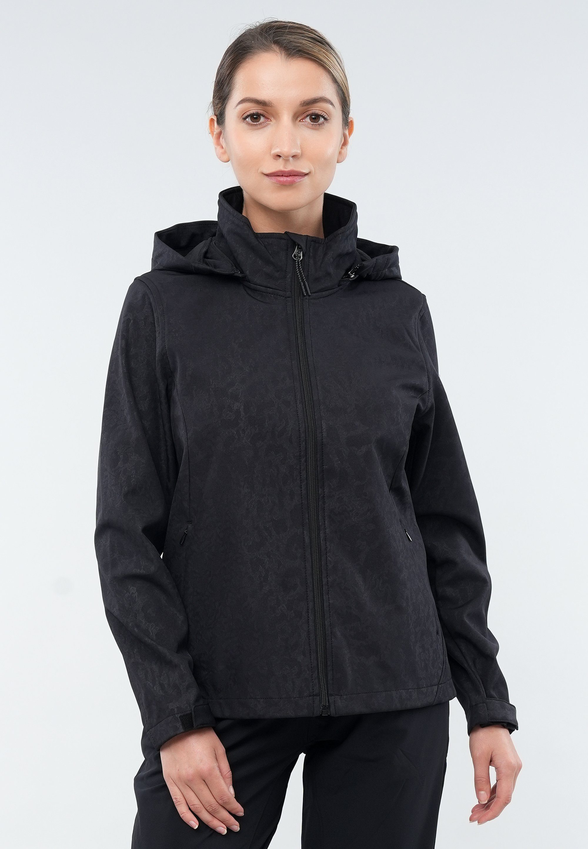 GIORDANO Softshelljacke G Motion schwarz-meliert mit Funktion wasserabweisender