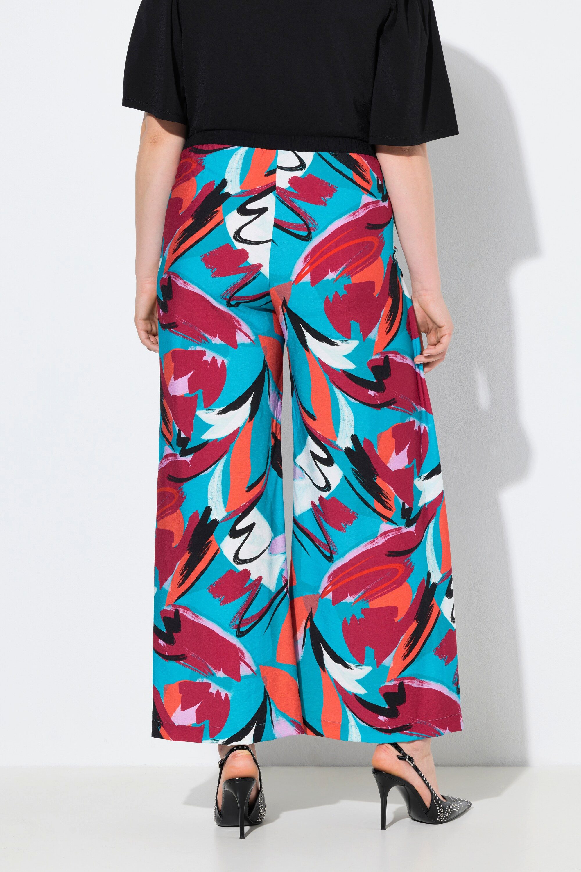 Ulla Popken Schlupfhose Hose Rose Wickeloptik weites Bein Komfortbund