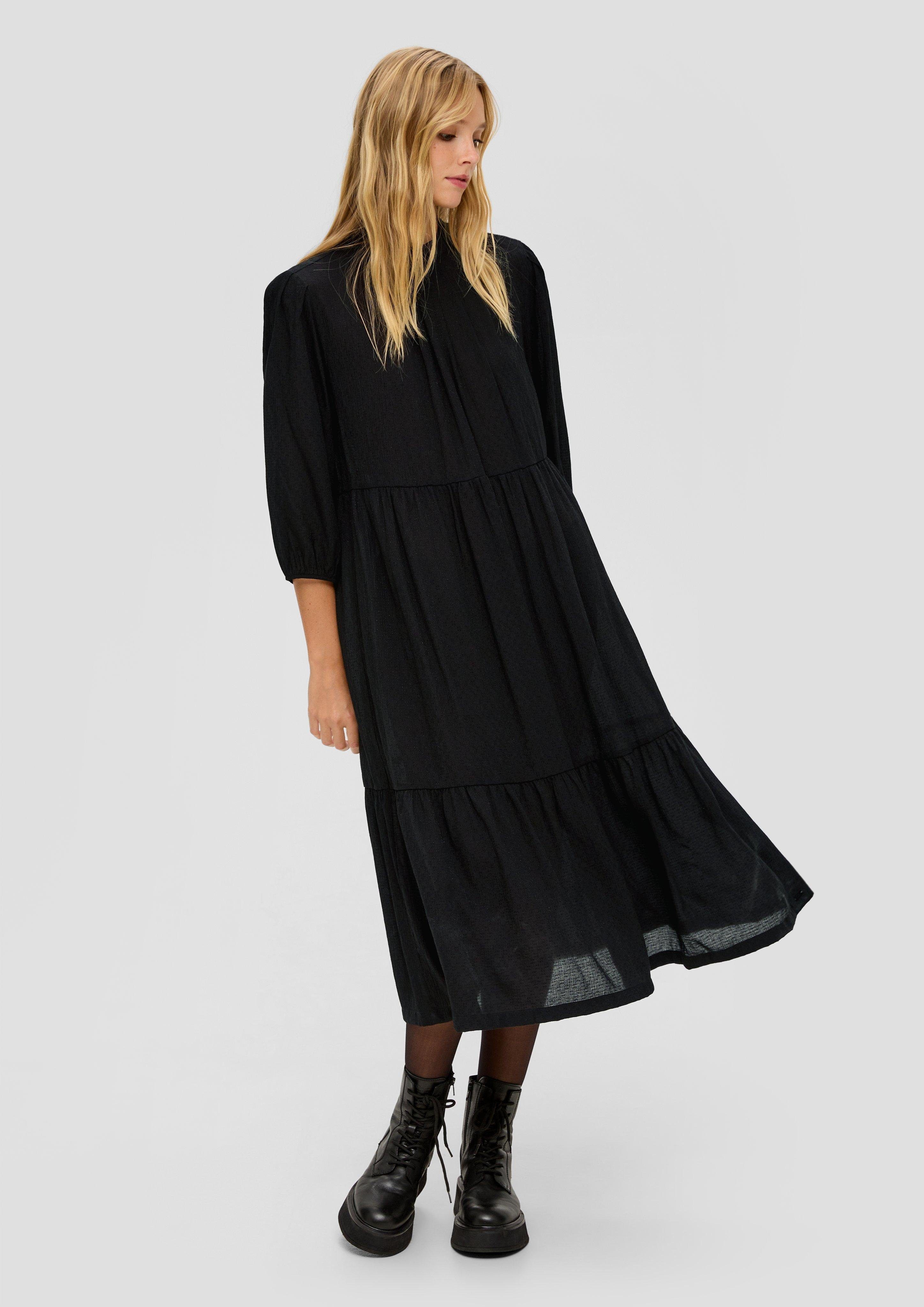 QS Minikleid Kleid aus Viskosemix Raffung | Blusenkleider