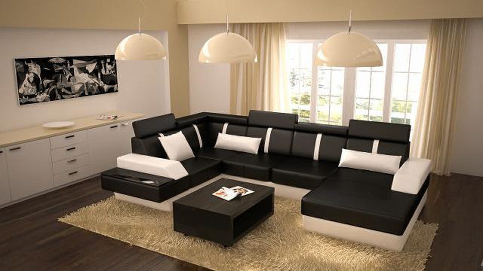 JVmoebel Wohnlandschaft Designer Wohnlandschaft Eckcouch + USB Sofa Polster Garnitur Ledersofa, Made in Europa