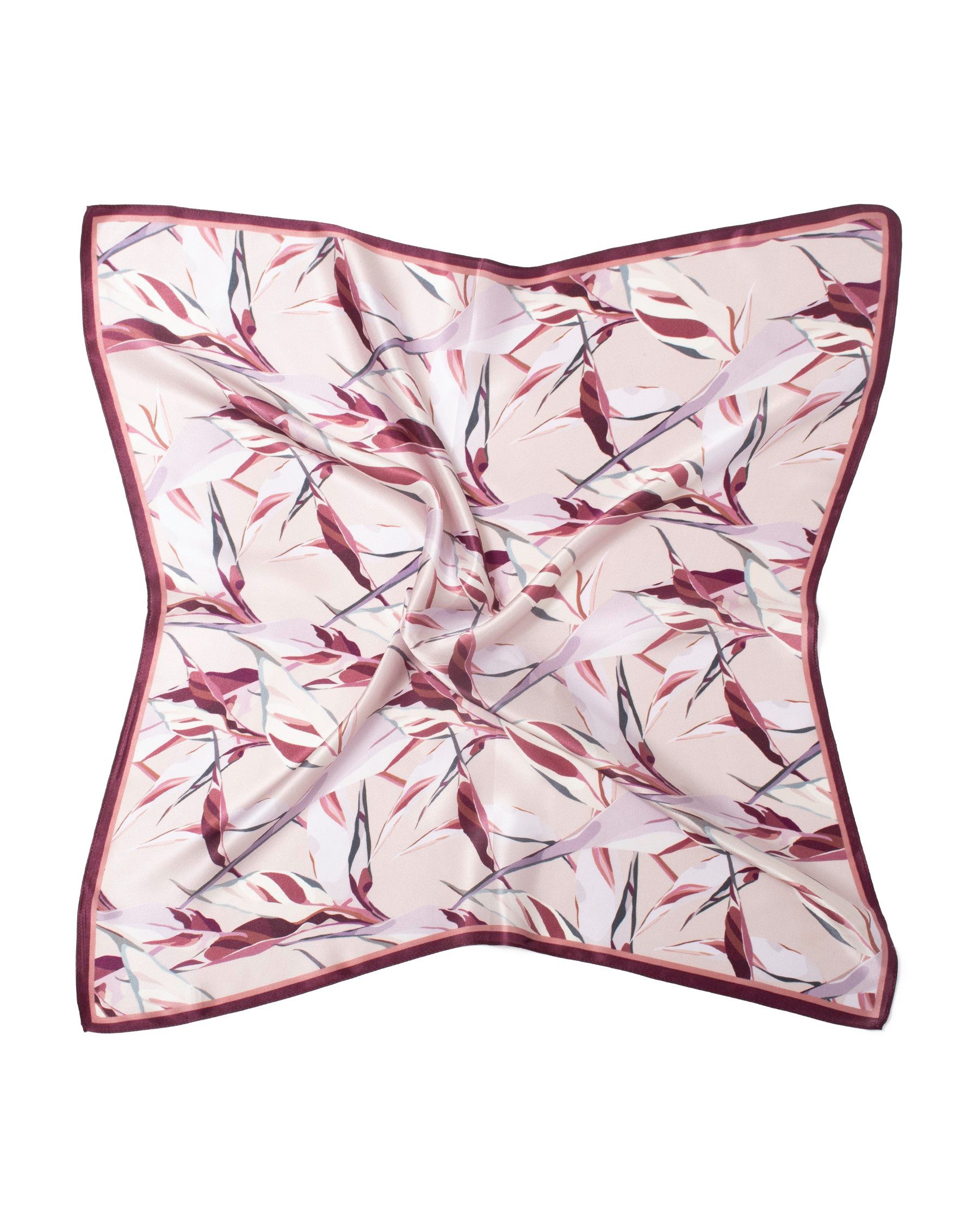 MayTree Seidentuch quadratisch 70x70, Blätter Merlot, (Stück), 100% Seide günstig online kaufen