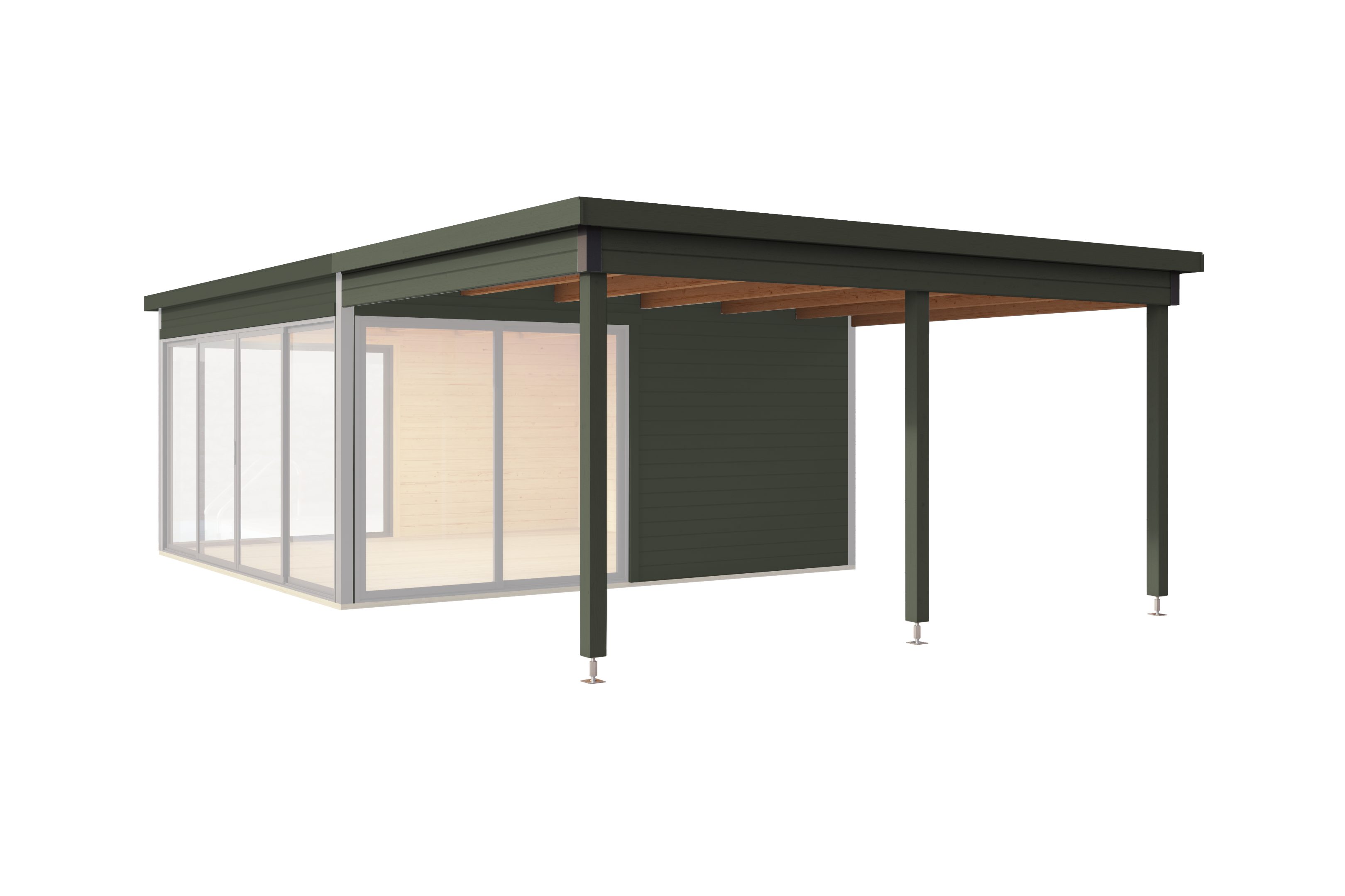 Nordic Holz Gartenhaus-Anbaudach passend für DOMEO 5, BxT: 300x418 cm