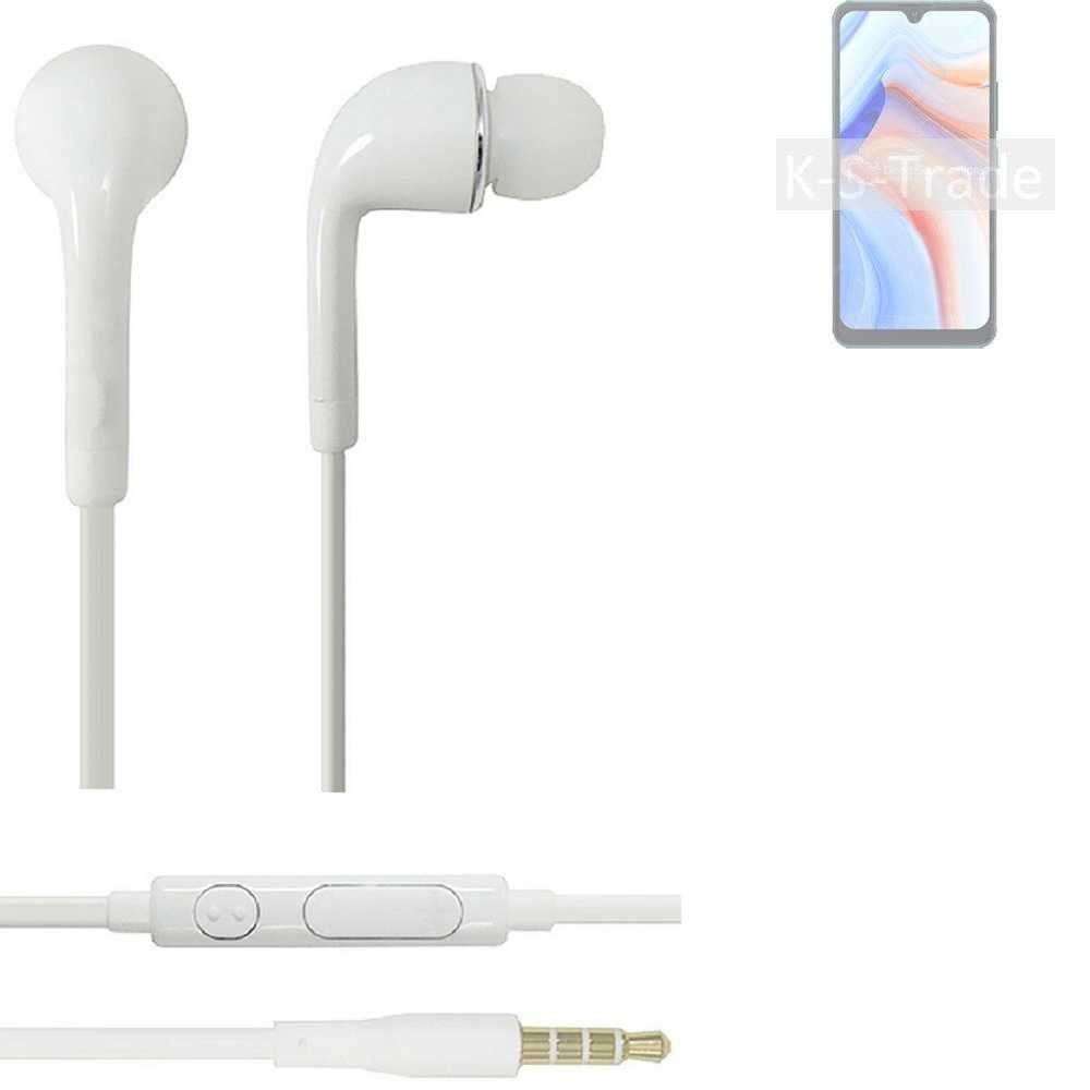 mit für Lautstärkeregler Headset 3,5mm) weiß In-Ear-Kopfhörer Mikrofon Cubot 8 K-S-Trade Note u (Kopfhörer