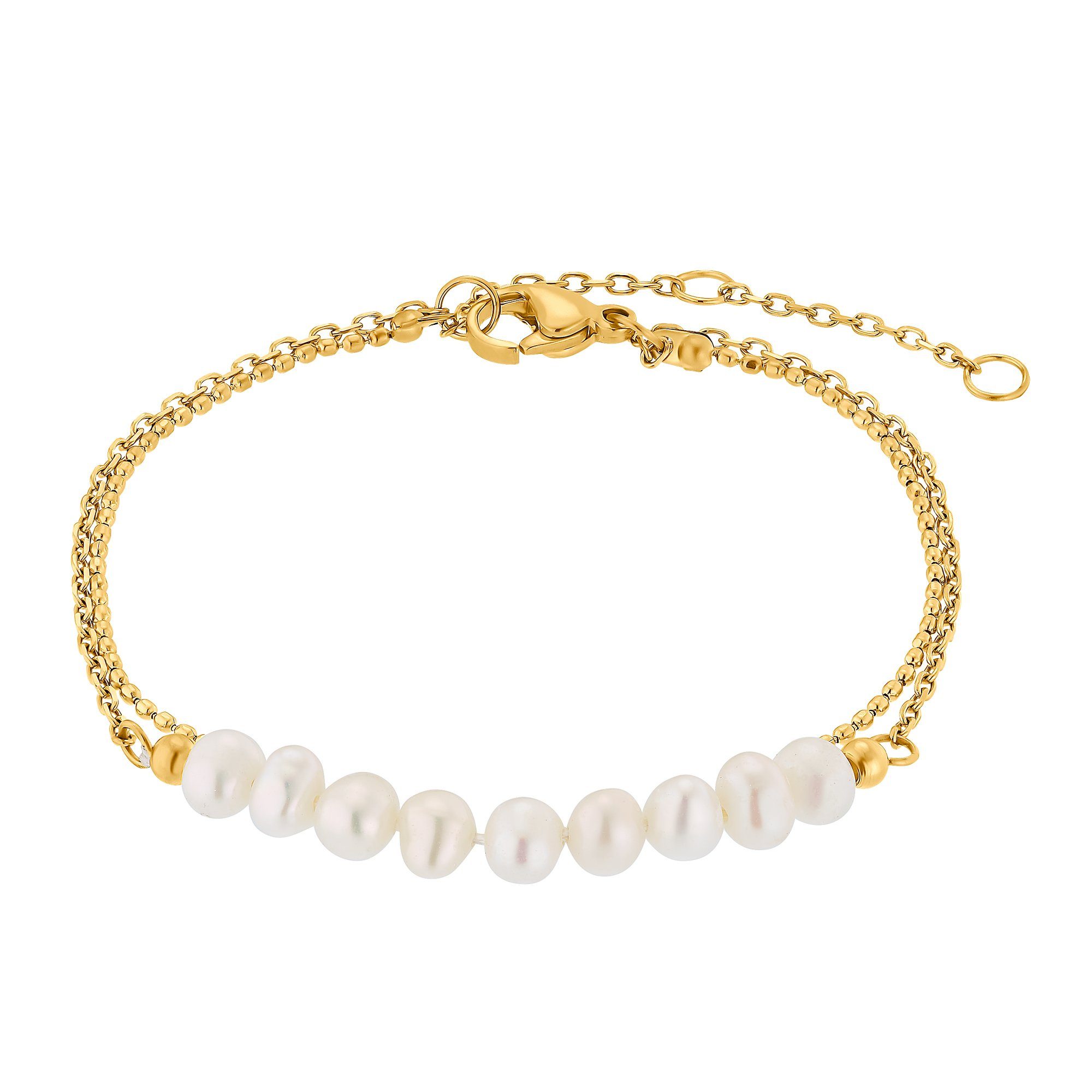 Heideman Armband Jolie silberfarben poliert (Armband, inkl. Geschenkverpackung), Armkette für Frauen mit Perle goldfarben