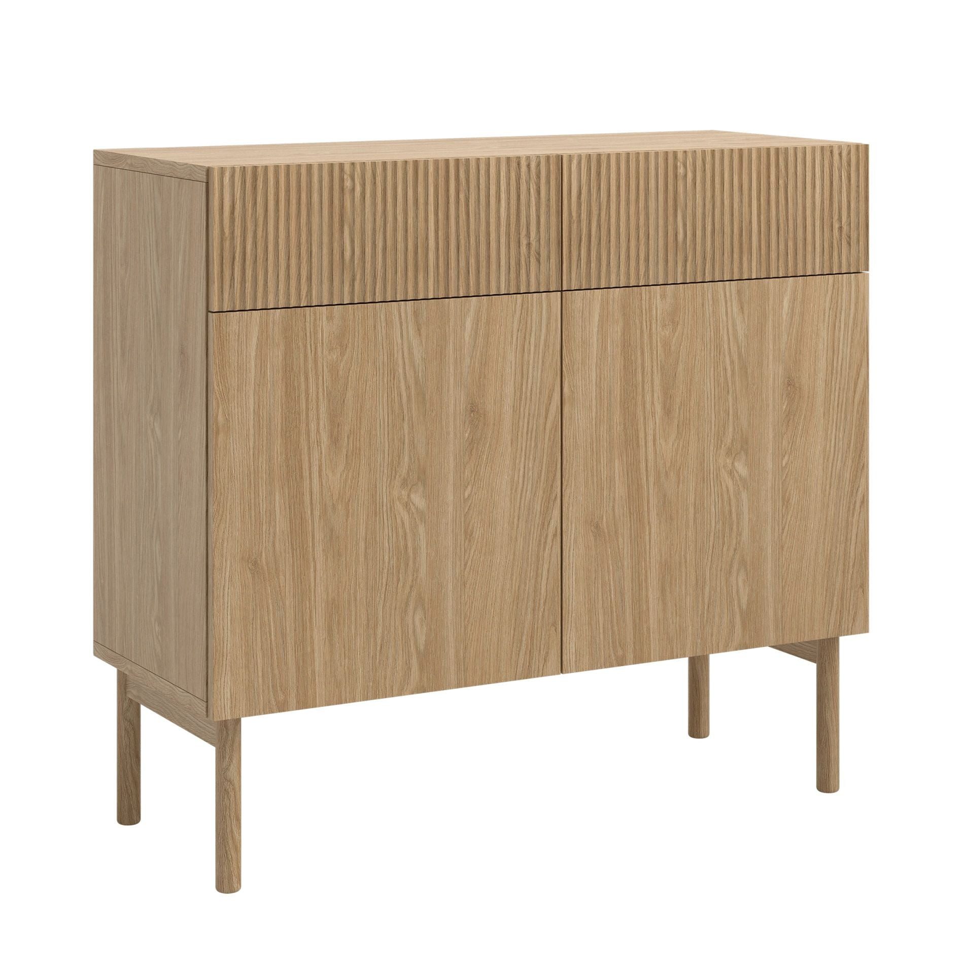 Selsey Sideboard NOLIE, 2-türig mit 4 Fächern, 2 Schubladen, Holzbeinen, 100 cm