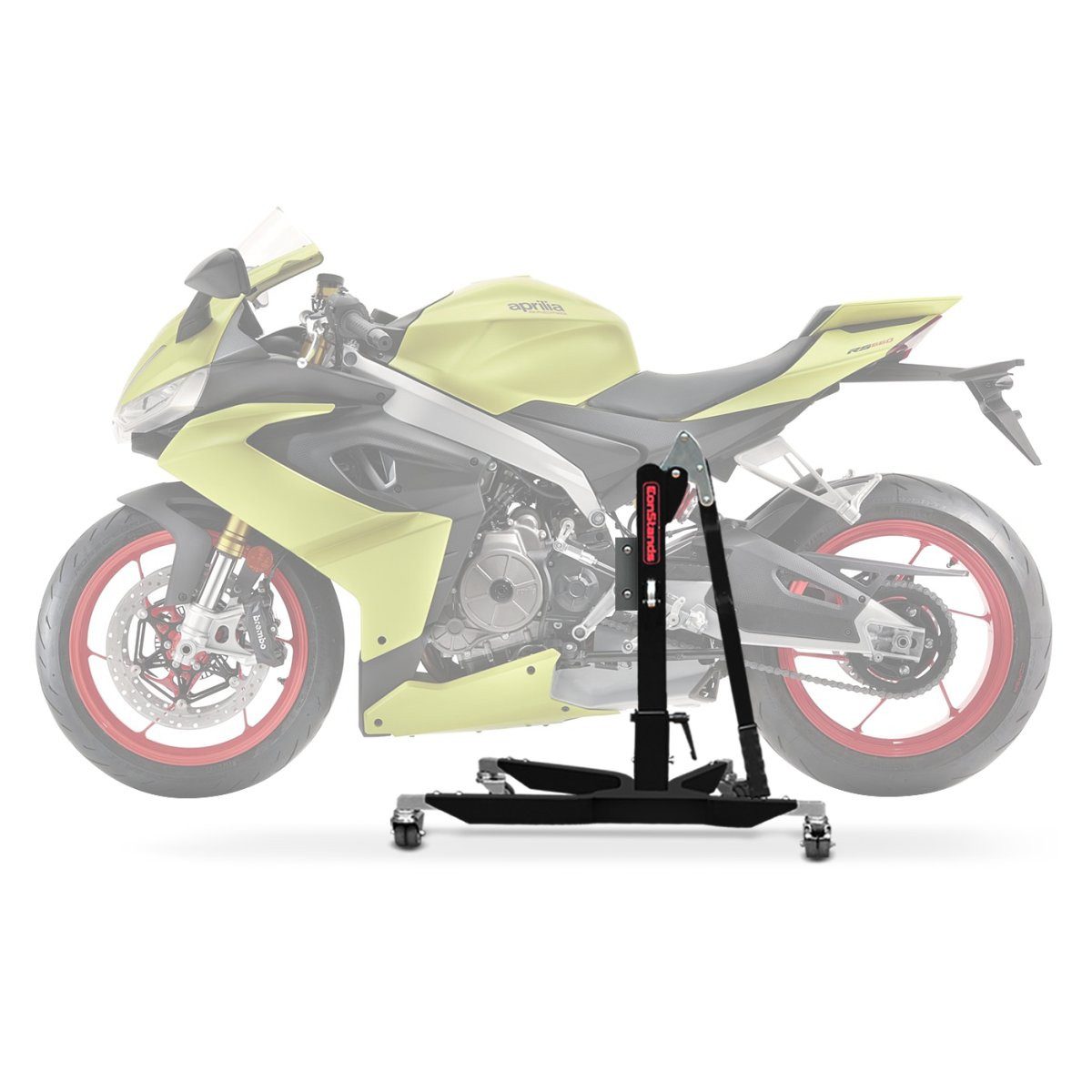 ConStands Motorradheber CS Power Classic-Zentralständer für Aprilia RS 660 20-25 Schwarz Matt