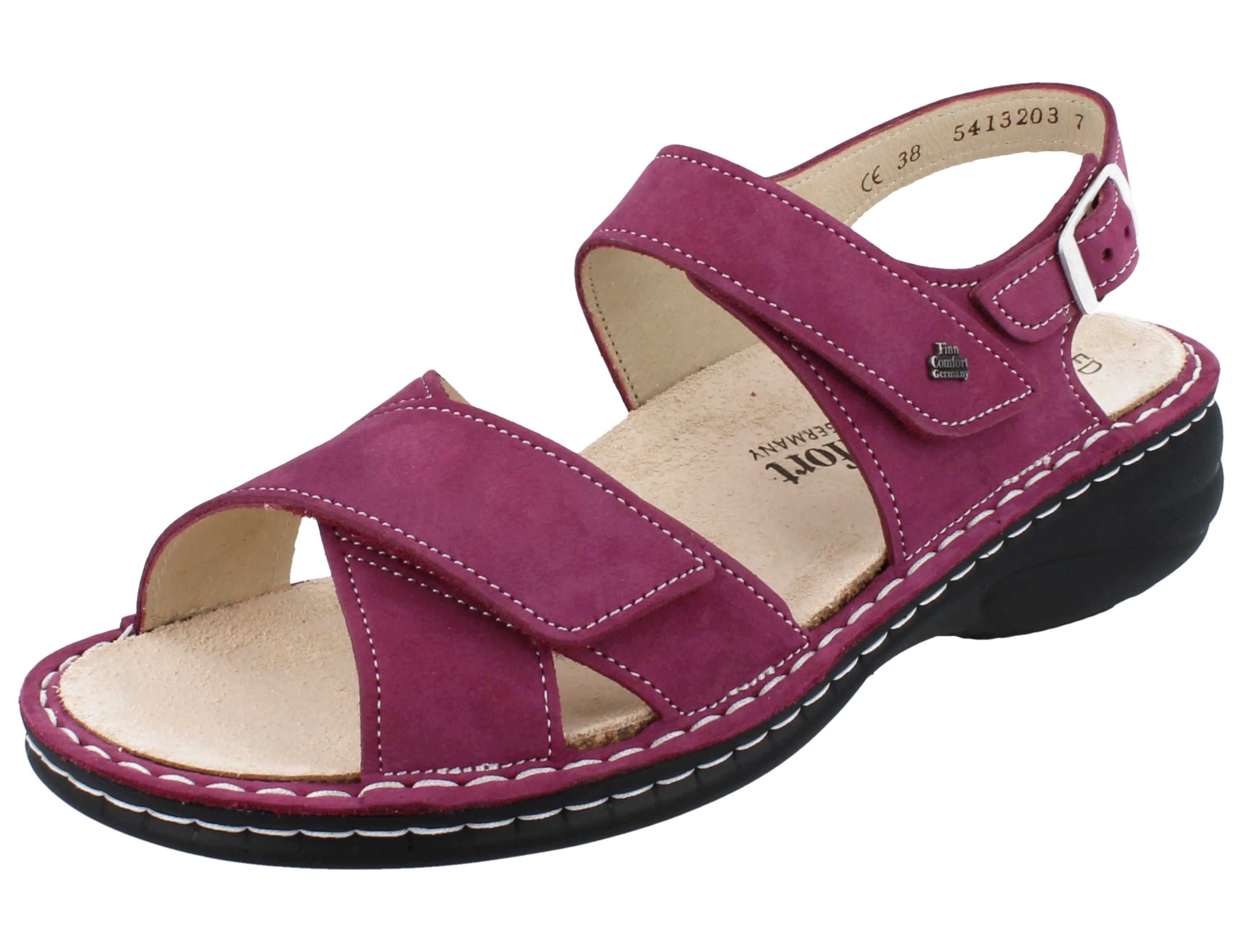 Finn Comfort FINN COMFORT Linosa Damen Sandale fuchsia Nubukleder - Größe: 38 Sandale Wechselfußbett