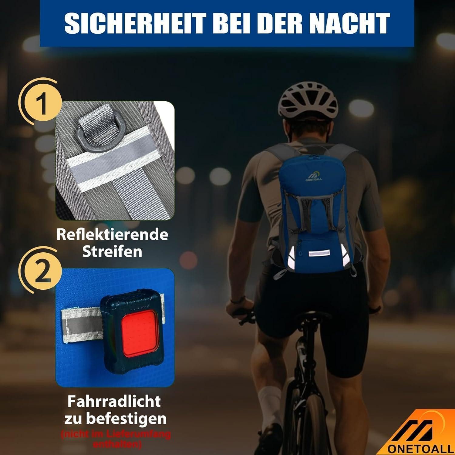 LuxusKollektion Fahrradrucksack Fahrradrucksack Regenschutz wasserdicht Rückenbelüftung Blau 18l