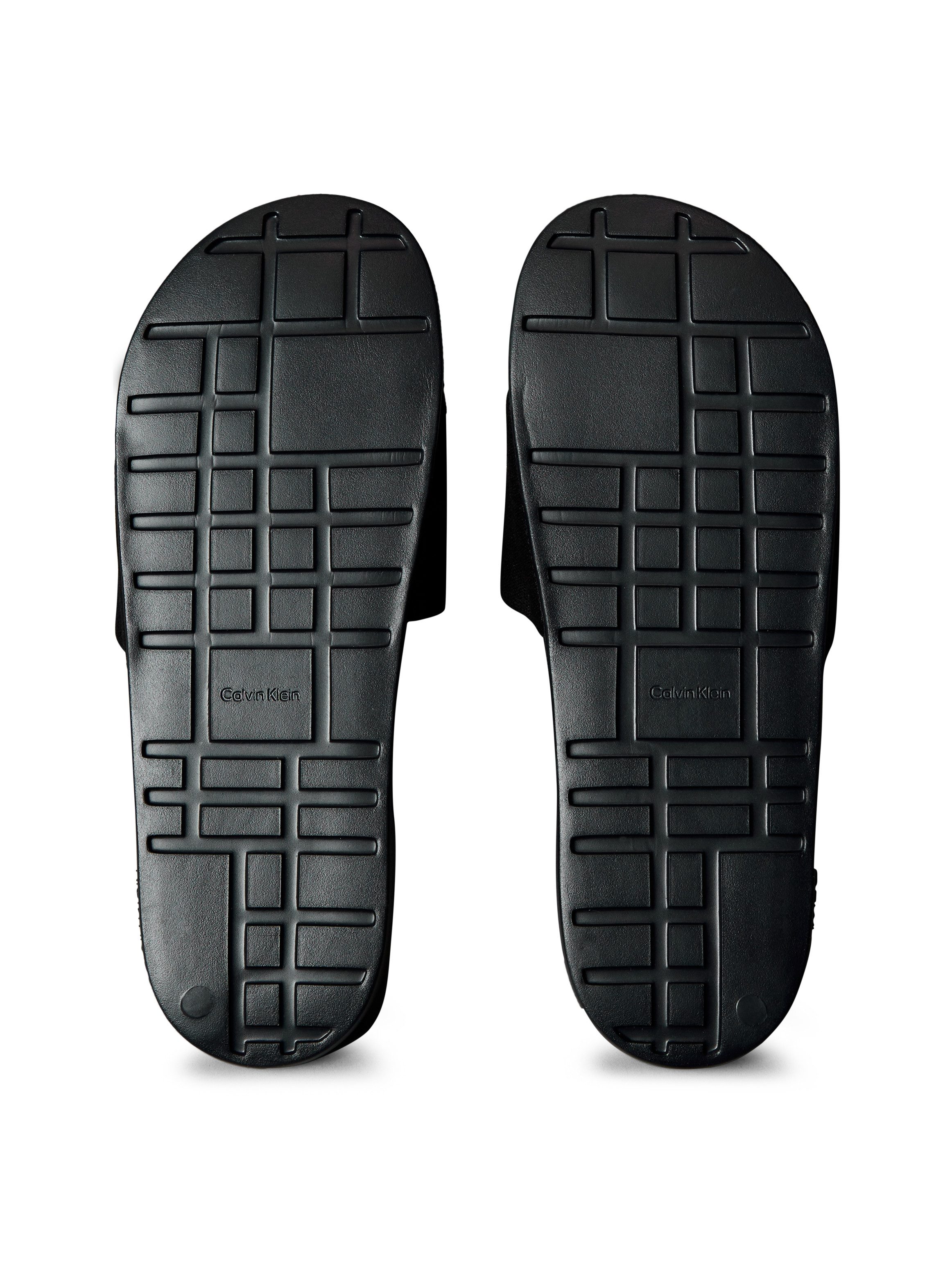 Calvin Klein Jeans ESS SLIDE CV Pantolette Badeschuh, Flat, Poolslides mit Logoschriftzug