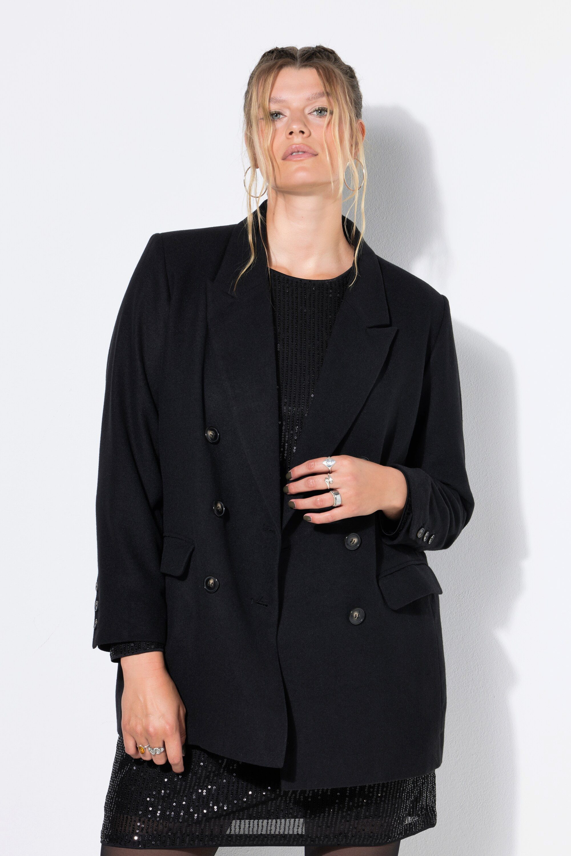 Studio Untold Blusenblazer Blazer Loose Shape doppelreihig Revers