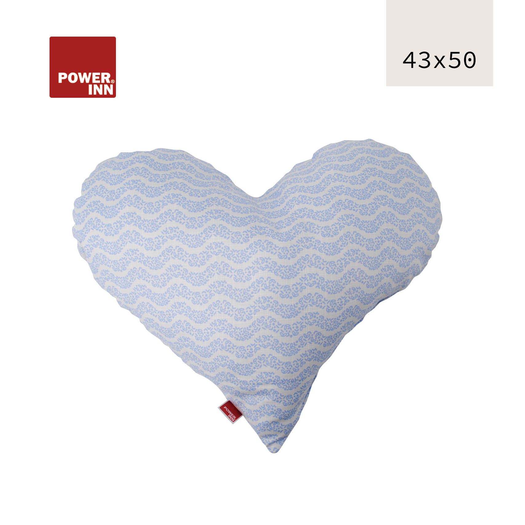 POWER INN Декоративные подушки POWER INN Herzkissen groß, Hellblau mit weißen Wellen, Декоративные подушки